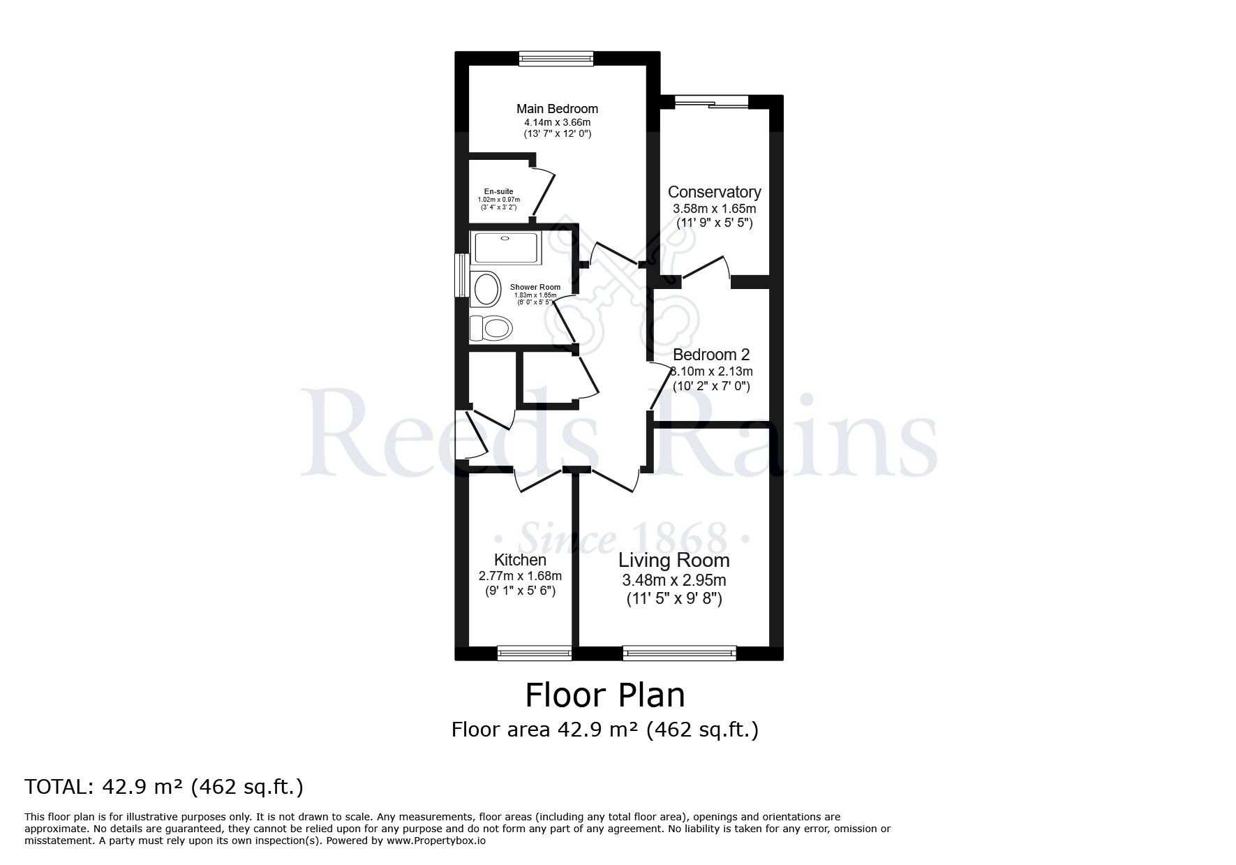 Floorplan of 2 bedroom Semi Detached Bungalow for sale, Coupland Road, Selby, North Yorkshire, YO8