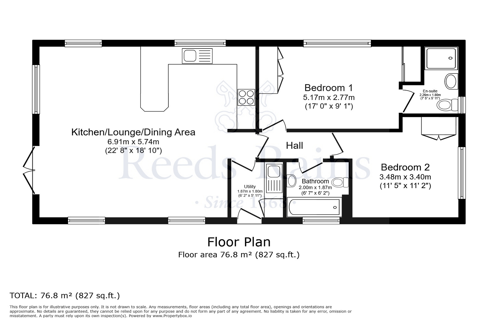 Floorplan of 2 bedroom Detached Property for sale, York Road, Escrick, North Yorkshire, YO19