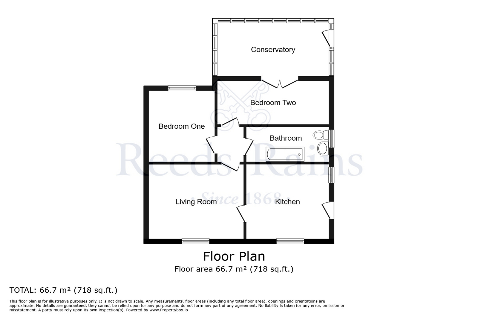 Floorplan of 2 bedroom Semi Detached Bungalow for sale, Church Walk, Wistow, North Yorkshire, YO8