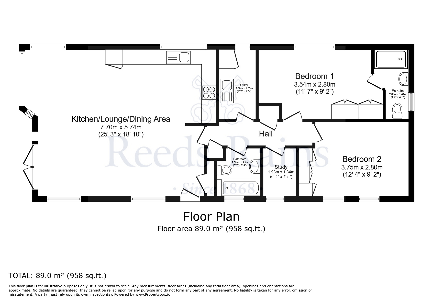 Floorplan of 2 bedroom Detached Property for sale, York Road, Escrick, North Yorkshire, YO19