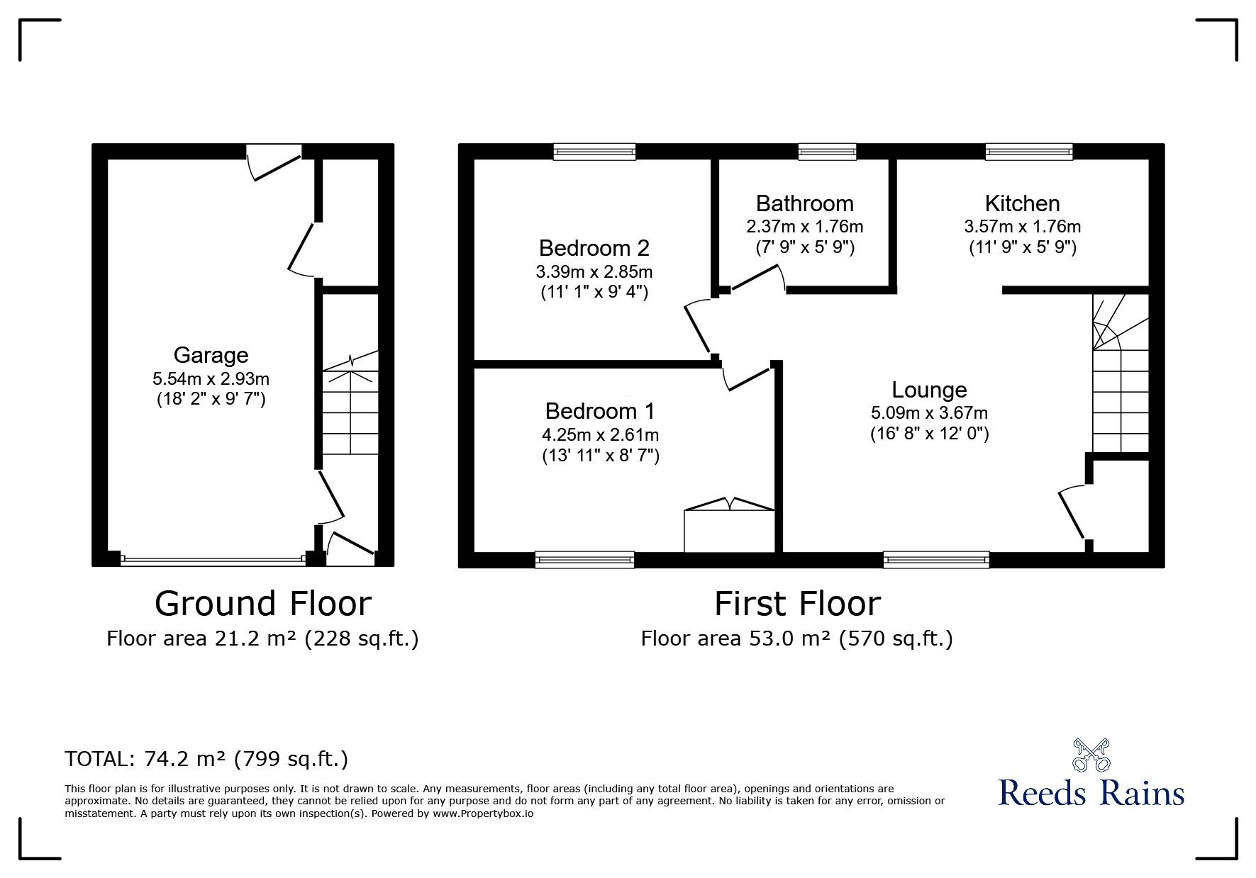 Floorplan of 2 bedroom Detached Flat for sale, Elston Avenue, Selby, North Yorkshire, YO8