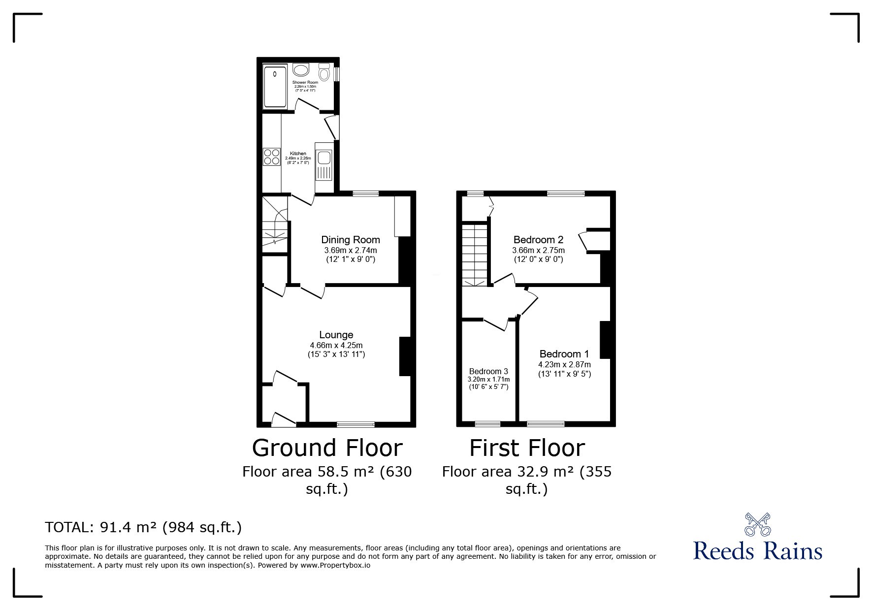 Floorplan of 3 bedroom Mid Terrace House for sale, Carr Street, Selby, North Yorkshire, YO8