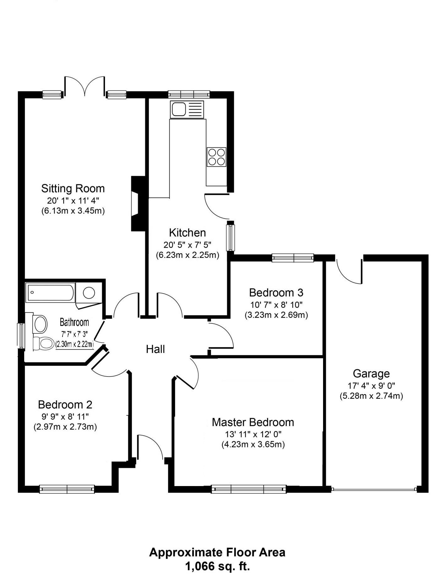 Floorplan of 3 bedroom Detached Bungalow for sale, Cedar Crescent, Selby, North Yorkshire, YO8