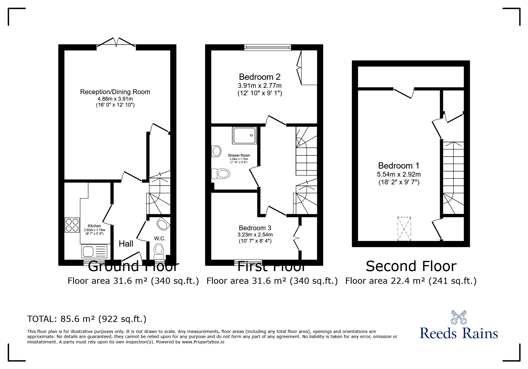 Floorplan of 3 bedroom Mid Terrace House for sale, Carpenters Court, Selby, North Yorkshire, YO8