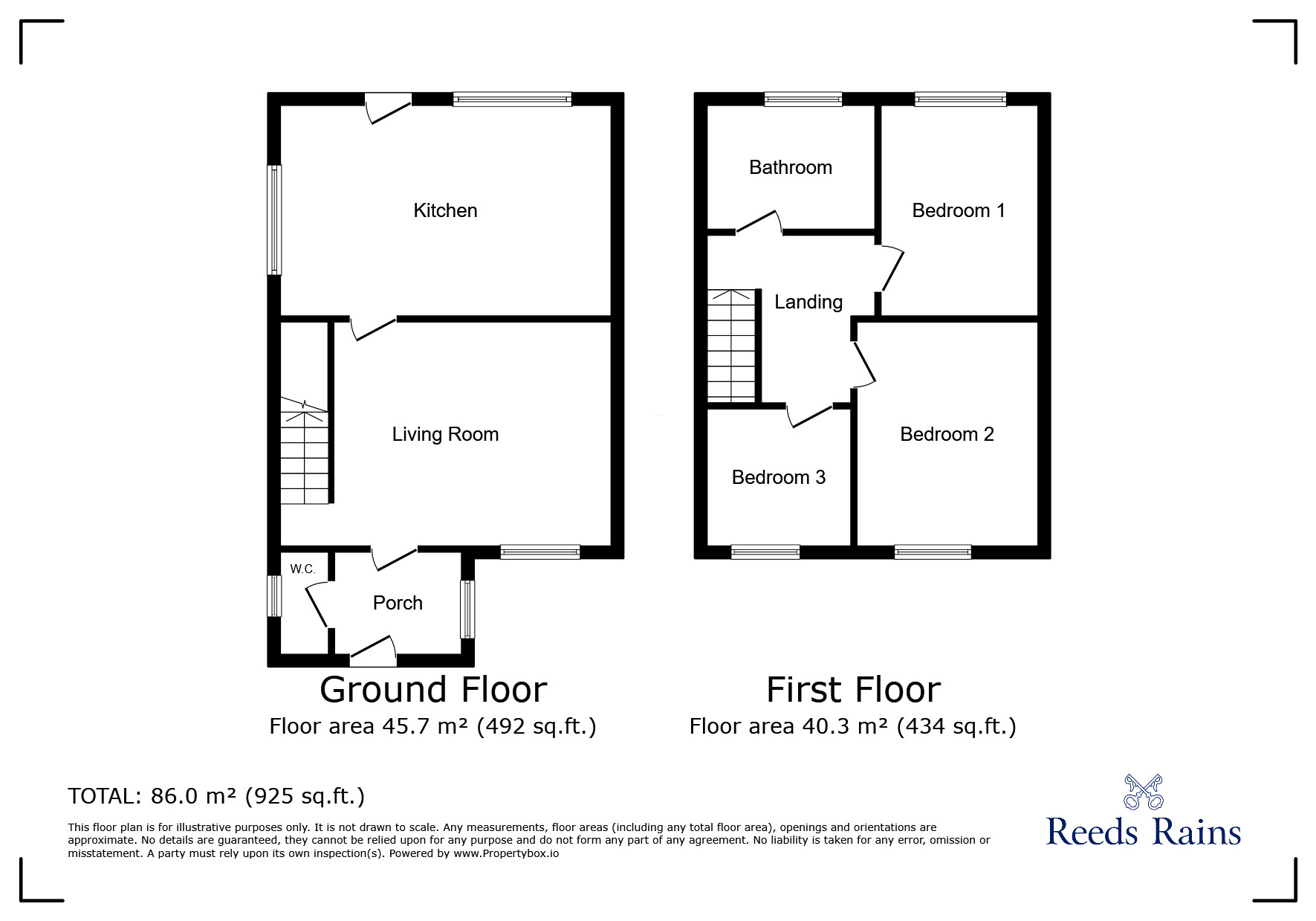 Floorplan of 3 bedroom Semi Detached House for sale, Ings Lane, Kellington, North Yorkshire, DN14