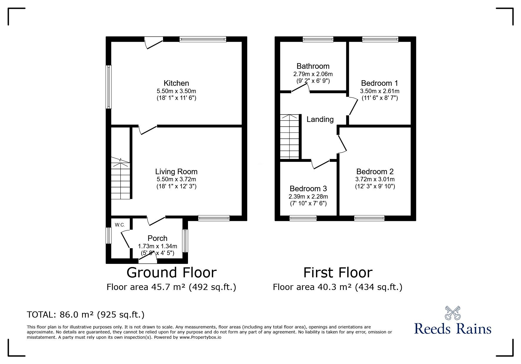 Floorplan of 3 bedroom Semi Detached House for sale, Ings Lane, Kellington, North Yorkshire, DN14