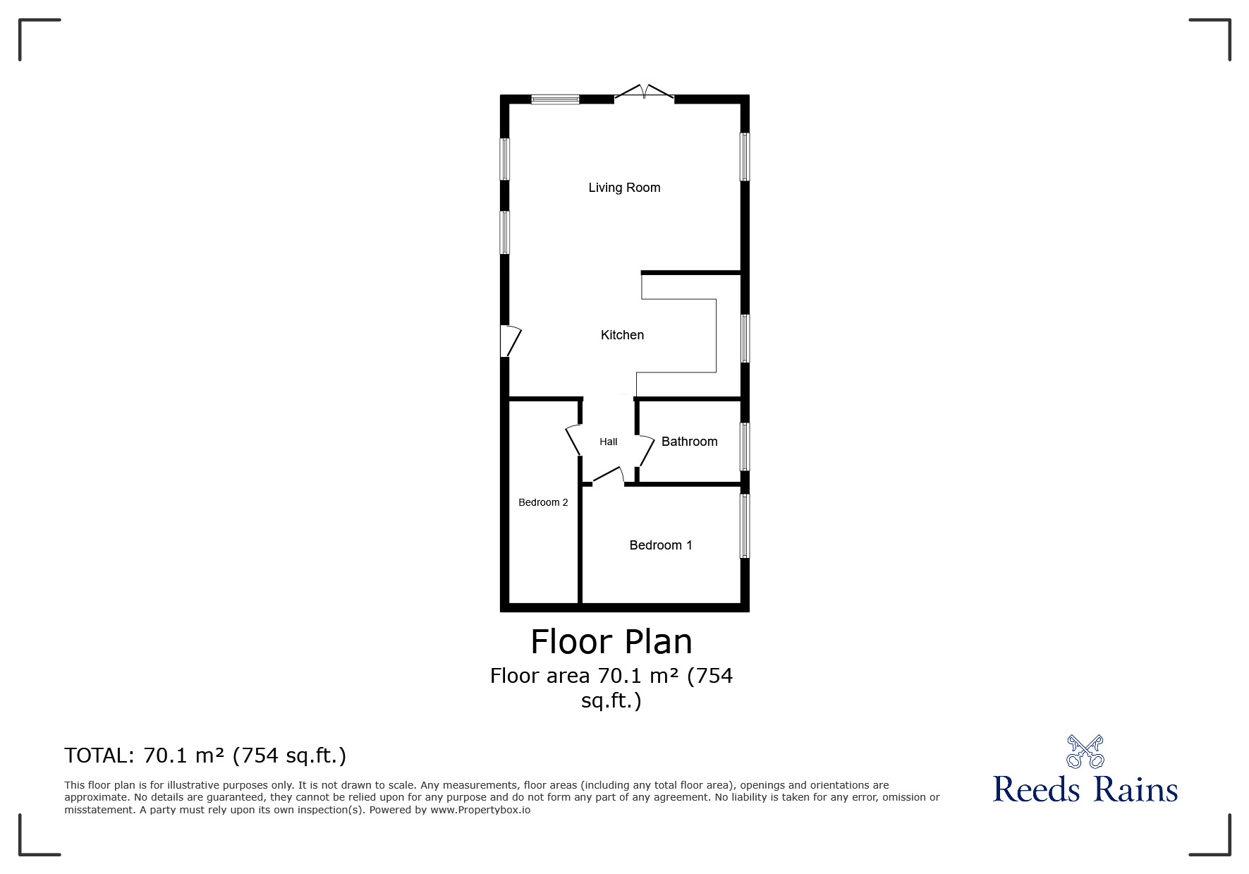 Floorplan of 2 bedroom Detached Property for sale, Cliffe Common, Selby, North Yorkshire, YO8