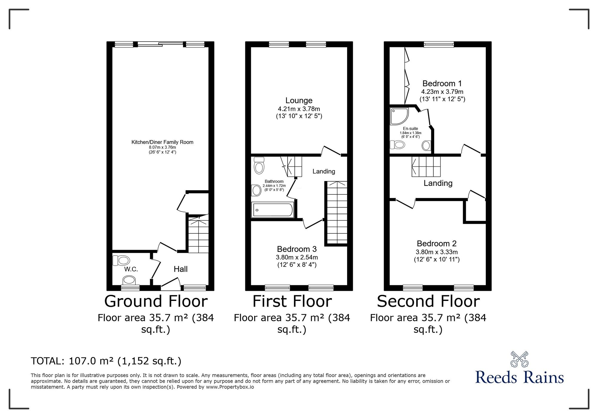 Floorplan of 3 bedroom Mid Terrace House for sale, Coupland Road, Selby, North Yorkshire, YO8