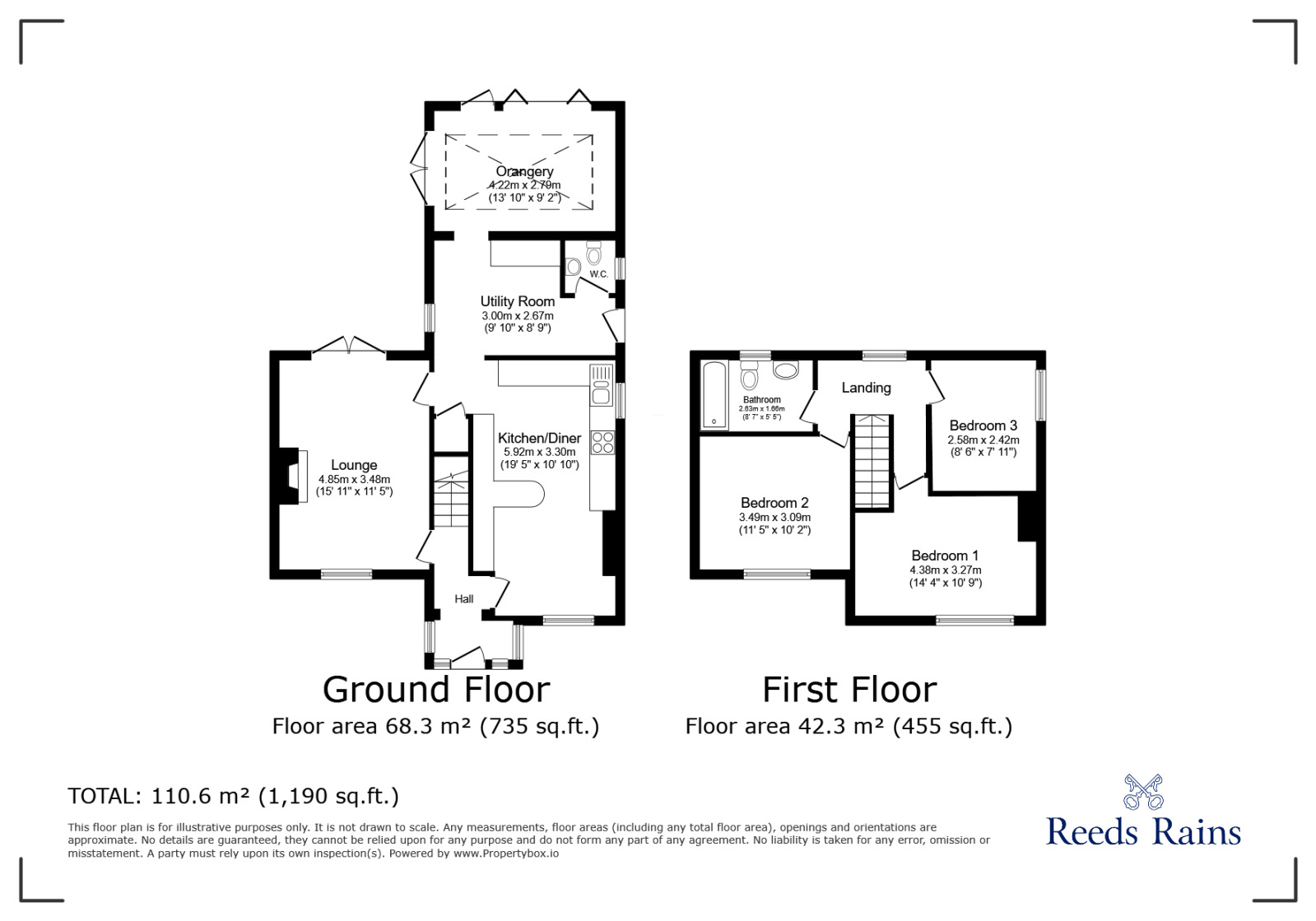 Floorplan of 3 bedroom Semi Detached House for sale, Main Street, West Haddlesey, North Yorkshire, YO8