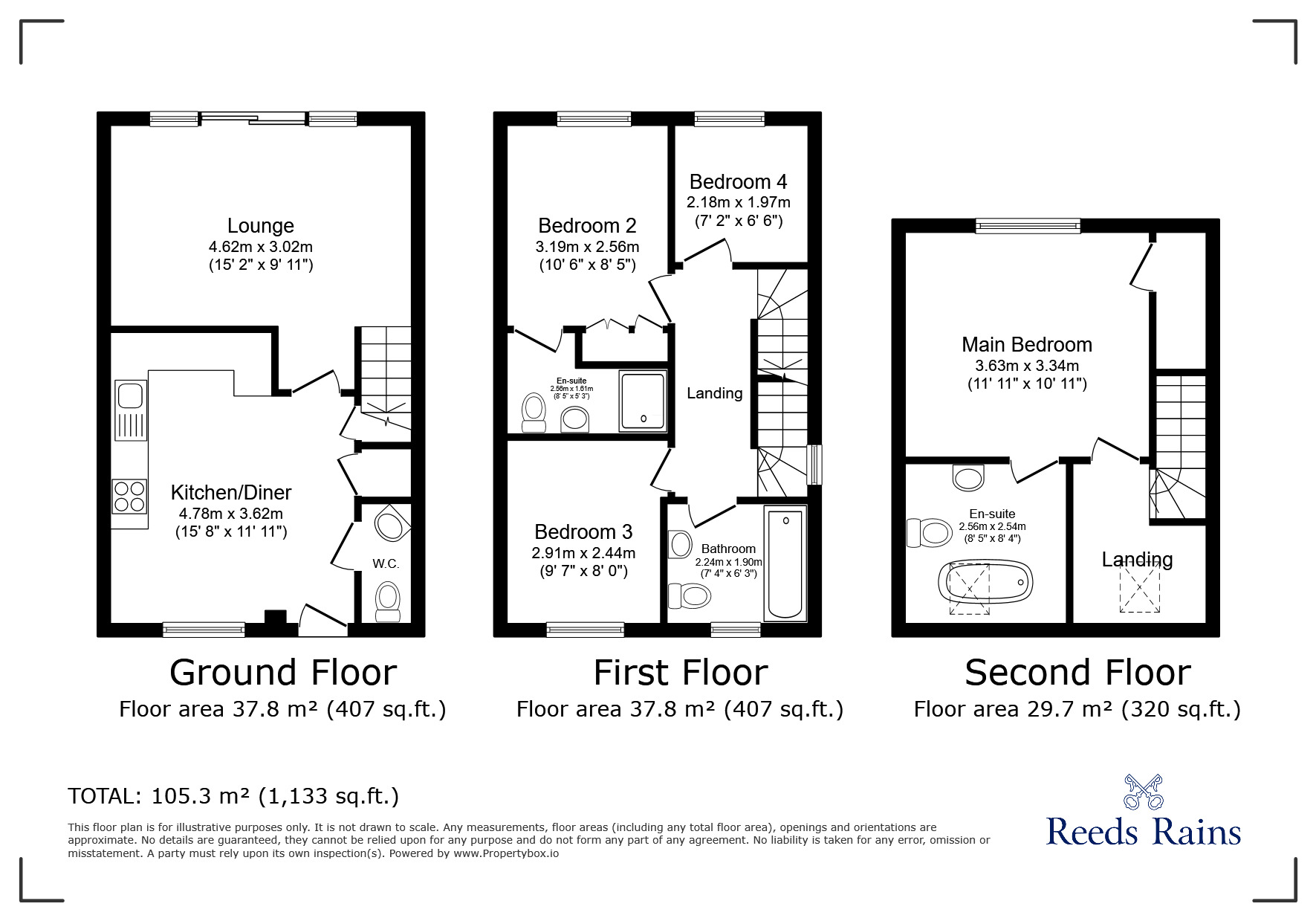 Floorplan of 4 bedroom Semi Detached House for sale, St. Marys Court, Hambleton, North Yorkshire, YO8