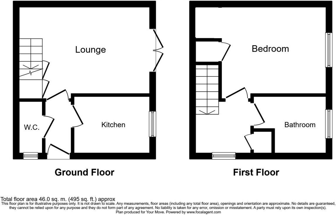 Floorplan of 1 bedroom End Terrace House for sale, Willow Gardens, Selby, North Yorkshire, YO8