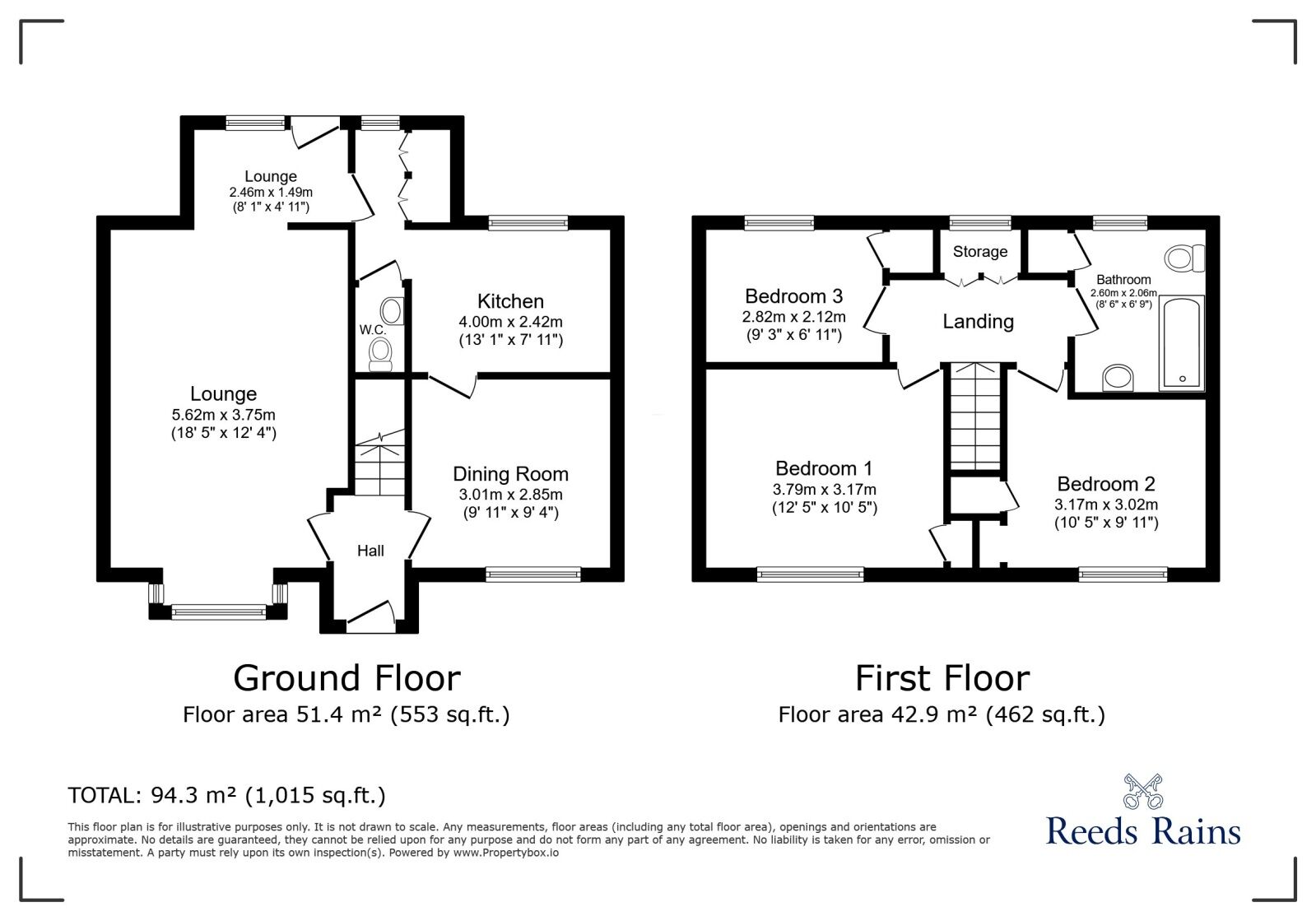 Floorplan of 3 bedroom Detached House for sale, The Chestnuts, Hensall, North Yorkshire, DN14