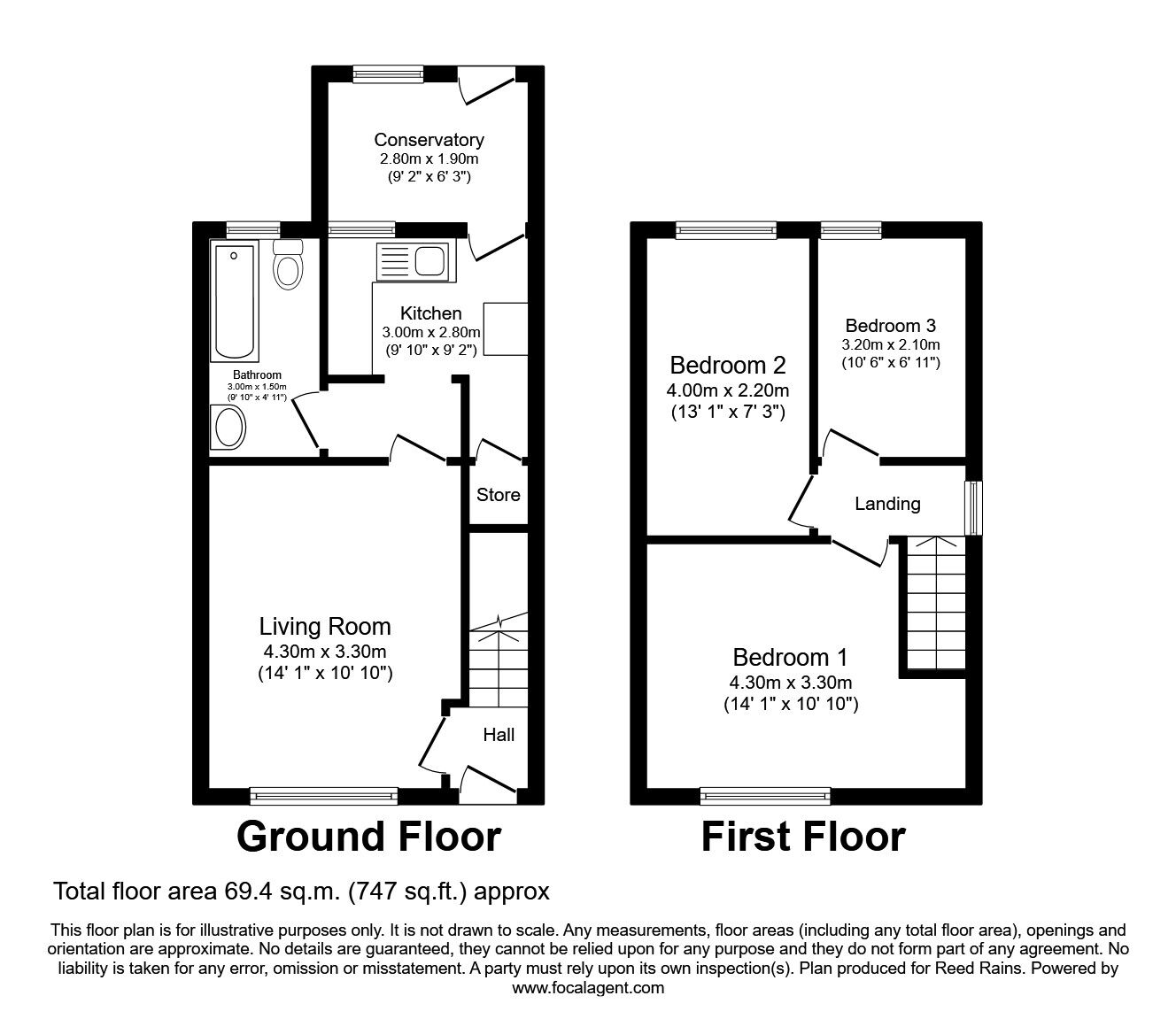 Floorplan of 3 bedroom  House to rent, Link Avenue, St. Helens, Merseyside, WA11