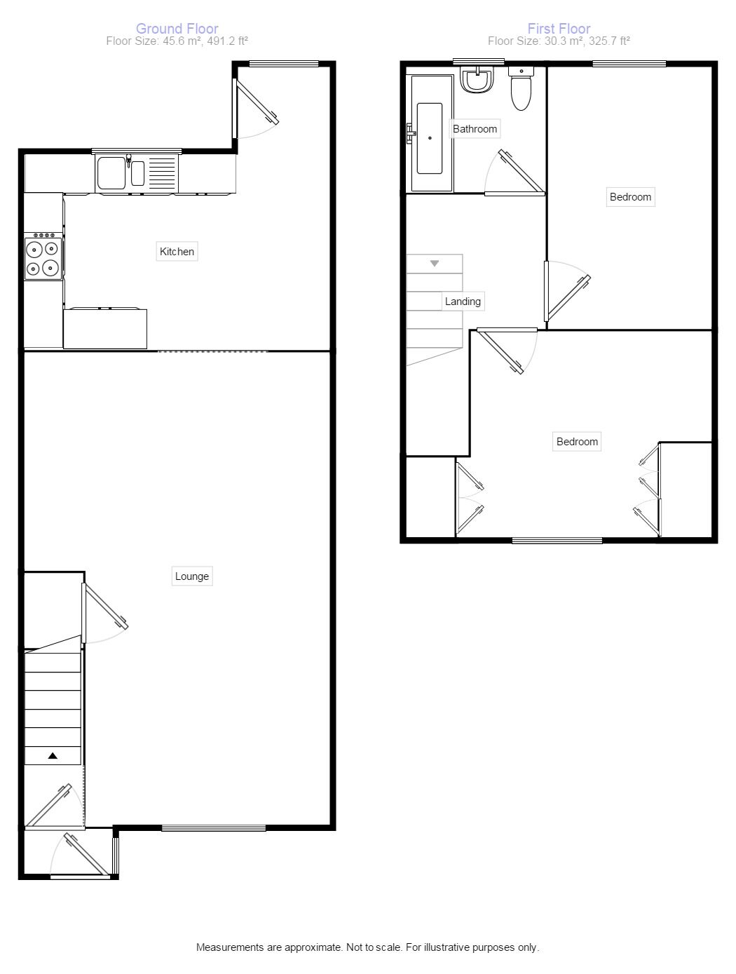 Floorplan of 2 bedroom Mid Terrace House to rent, Gartons Lane, Clock Face, Merseyside, WA9