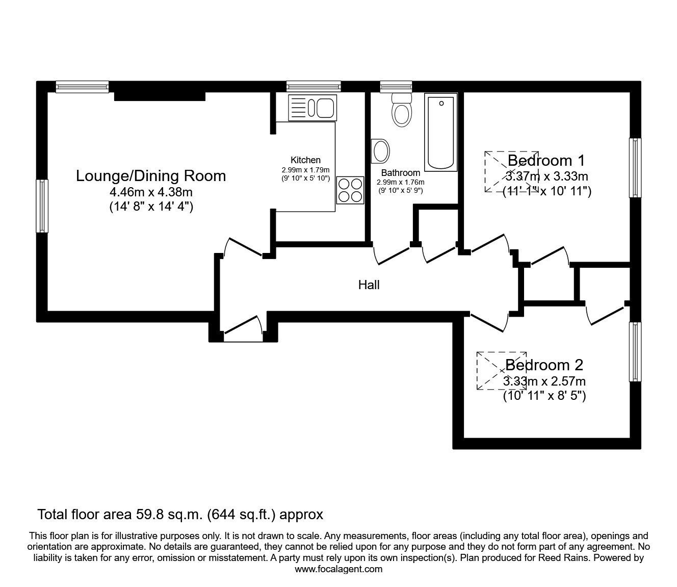 Floorplan of 2 bedroom  Flat to rent, Ravens Wood Brow, Billinge, Lancashire, WN5