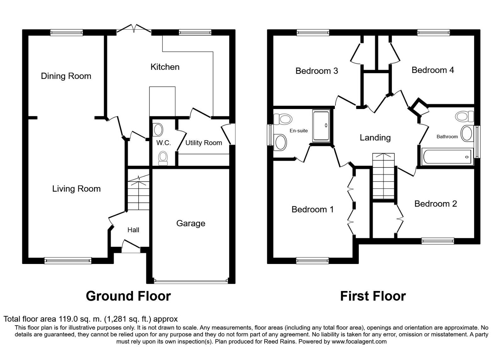 Floorplan of 4 bedroom Detached House to rent, Spinners Drive, St. Helens, Merseyside, WA9