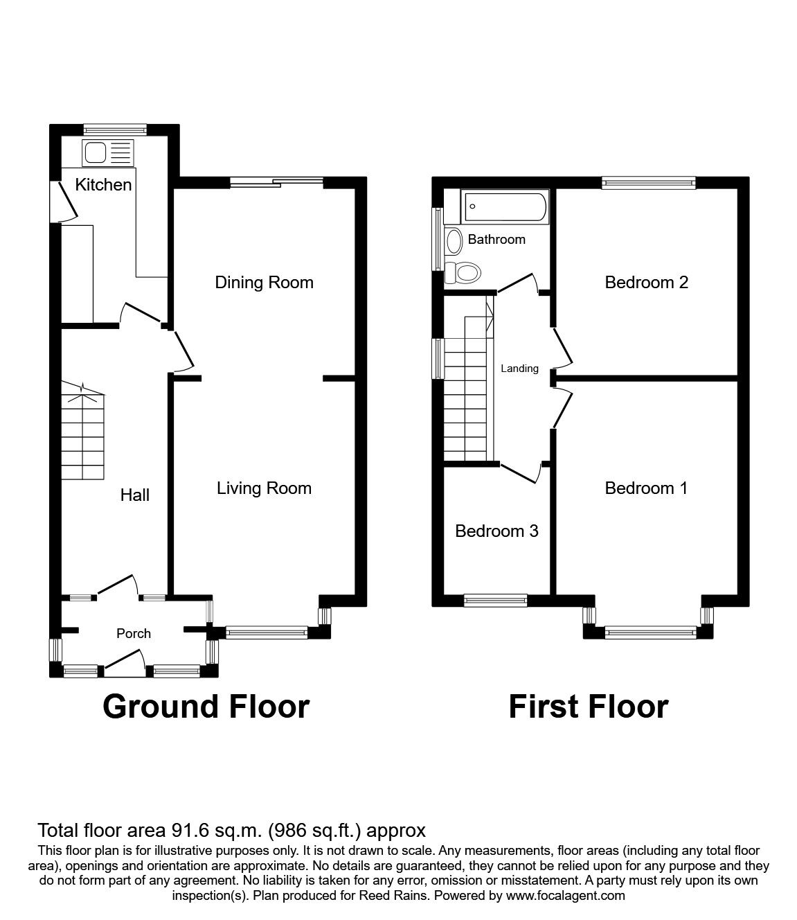 Floorplan of 3 bedroom Semi Detached House to rent, Seaton Grove, St. Helens, Merseyside, WA9