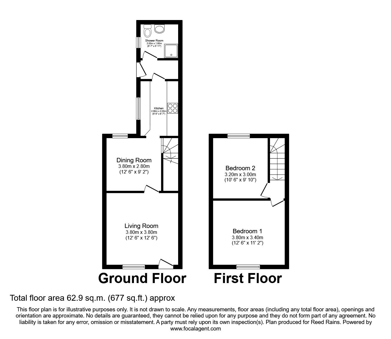 Floorplan of 2 bedroom Mid Terrace House to rent, Broad Oak Road, St. Helens, Merseyside, WA9