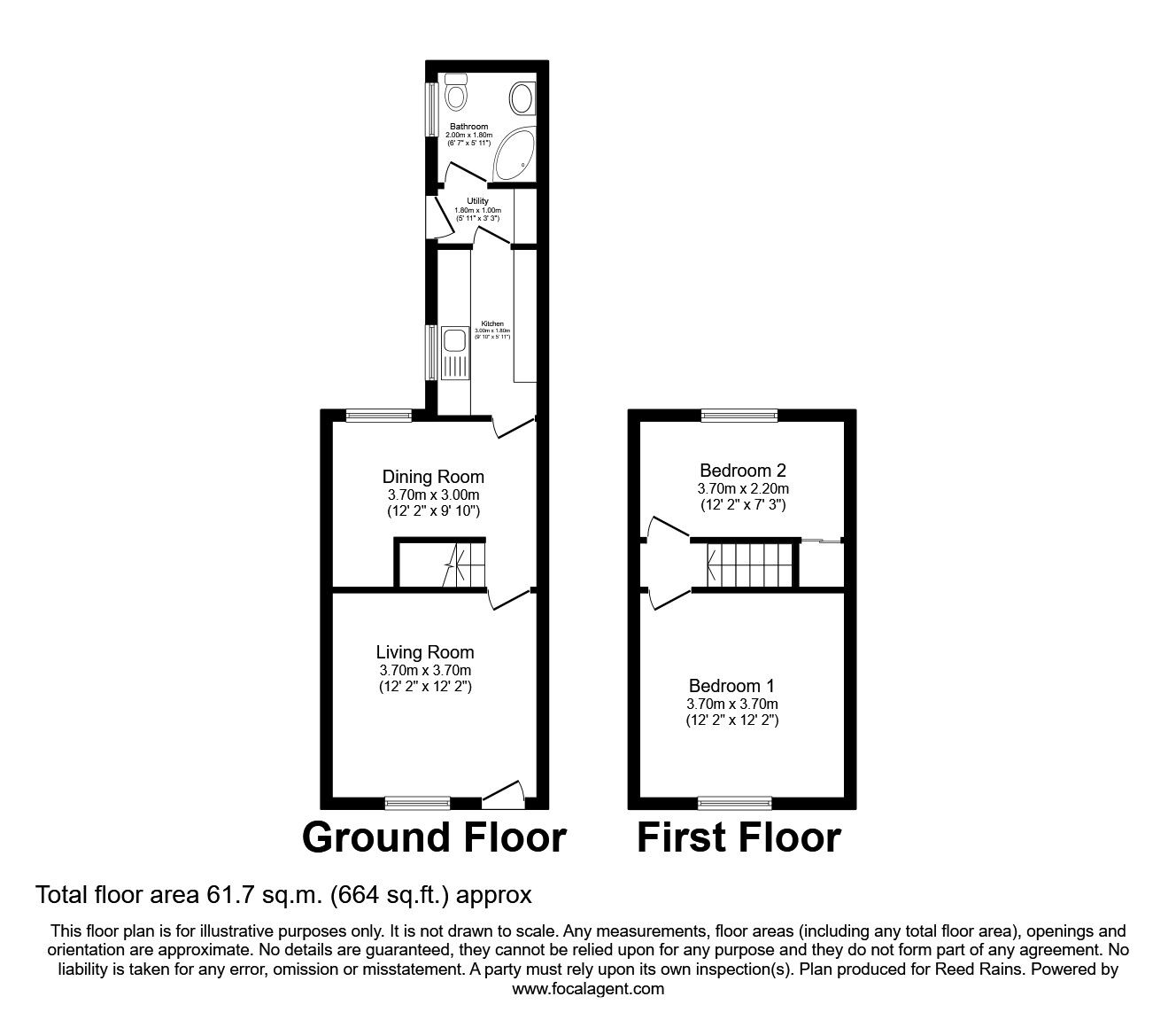 Floorplan of 2 bedroom End Terrace House to rent, Cartwright Street, Warrington, Cheshire, WA5