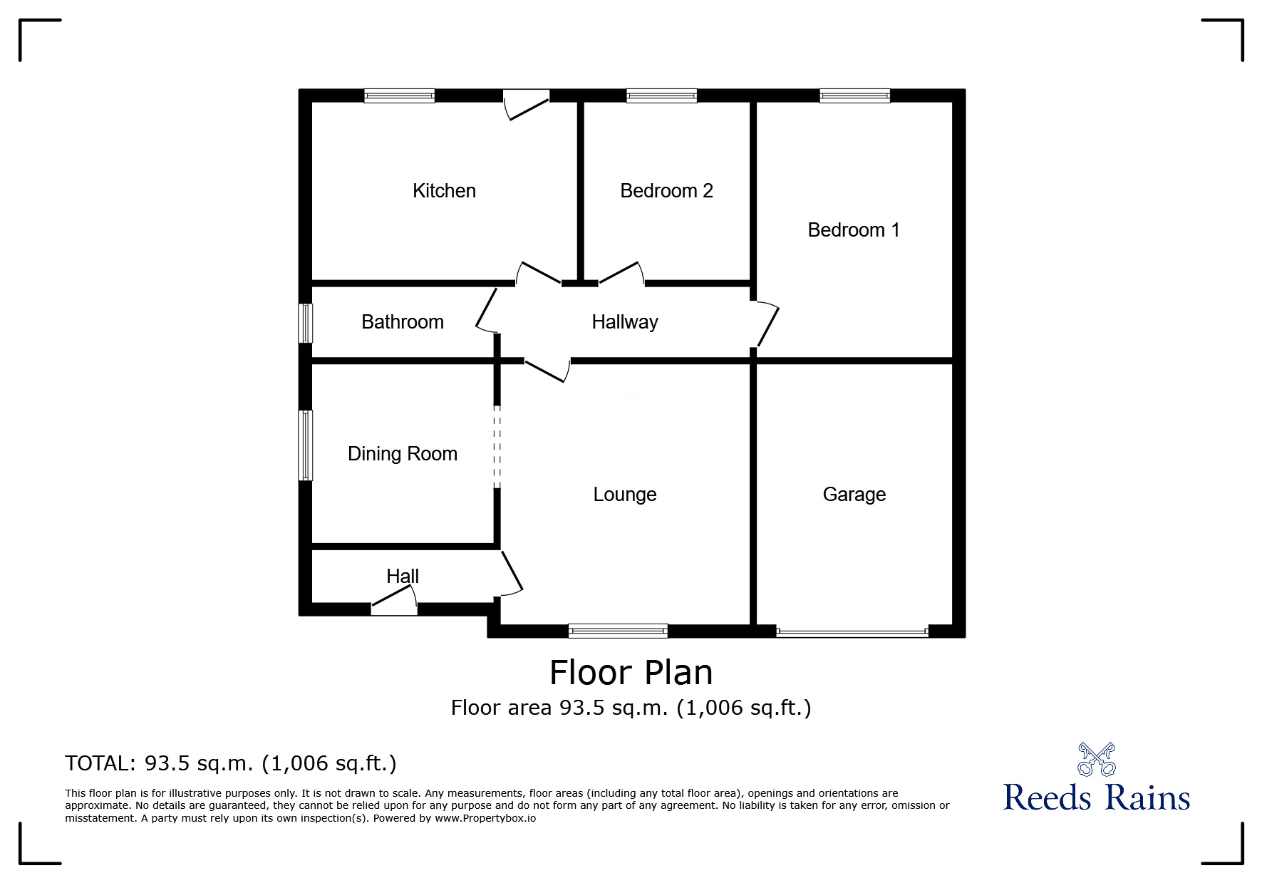 Floorplan of 2 bedroom Semi Detached Bungalow for sale, Melrose Avenue, Burtonwood, Cheshire, WA5