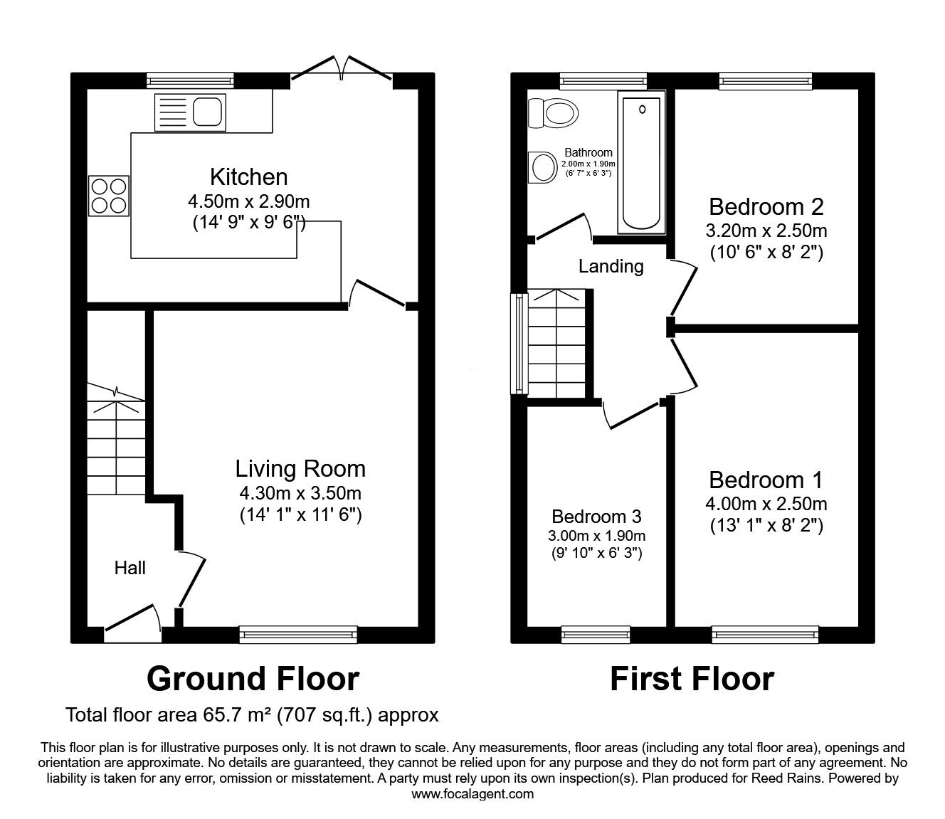 Floorplan of 3 bedroom Semi Detached House for sale, Clock Face Road, Clock Face, Merseyside, WA9