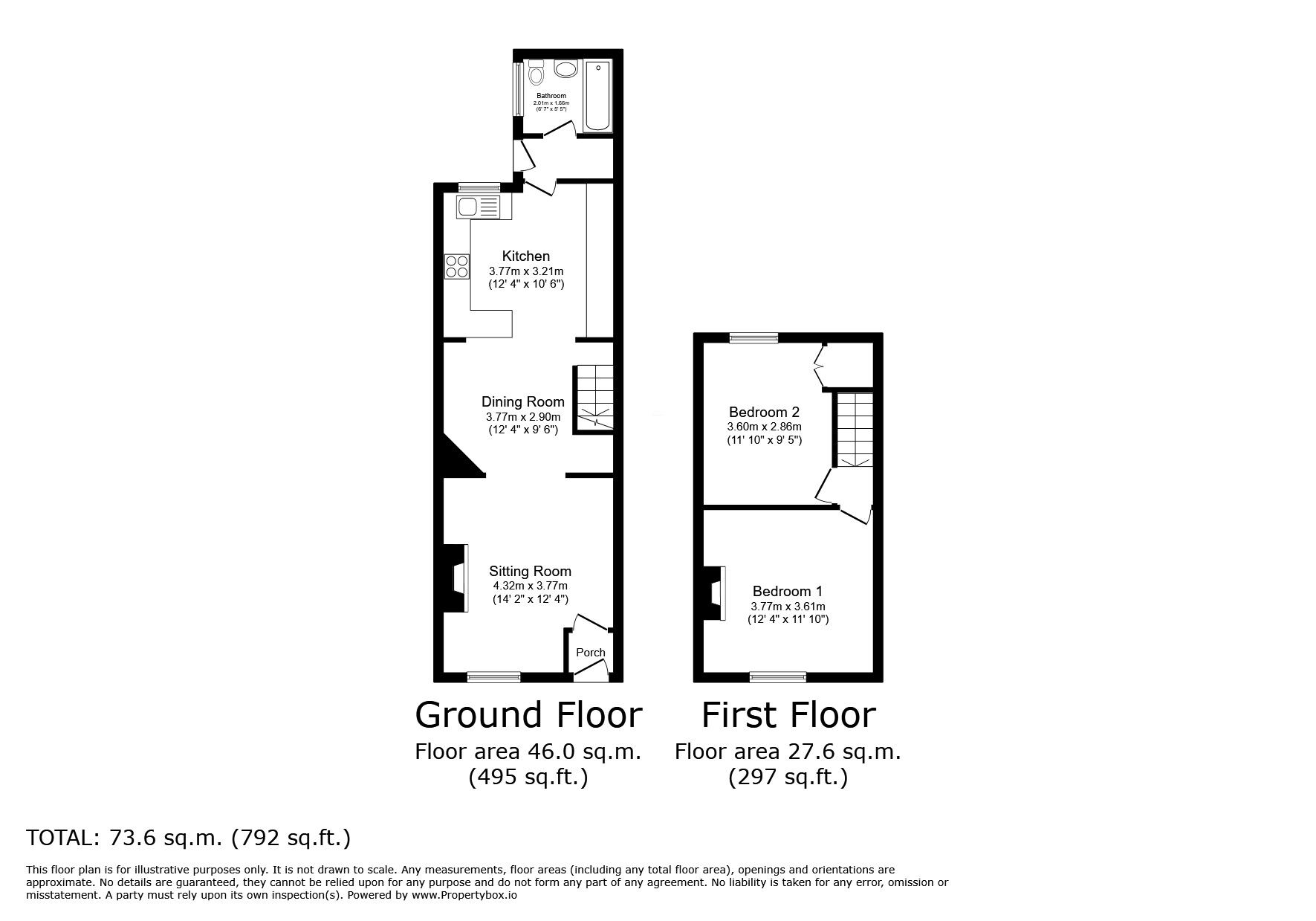 Floorplan of 2 bedroom Mid Terrace House for sale, Rivington Street, St. Helens, Merseyside, WA10