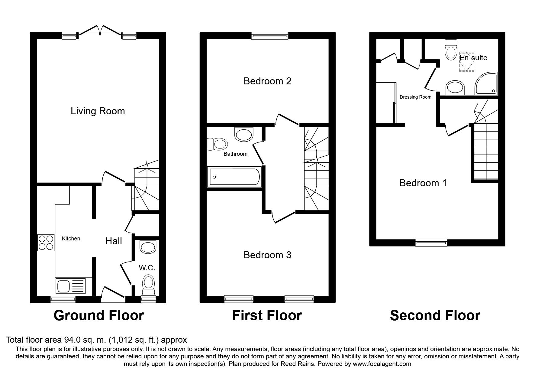 Floorplan of 3 bedroom Mid Terrace House for sale, Cygnet Gardens, St. Helens, Merseyside, WA9