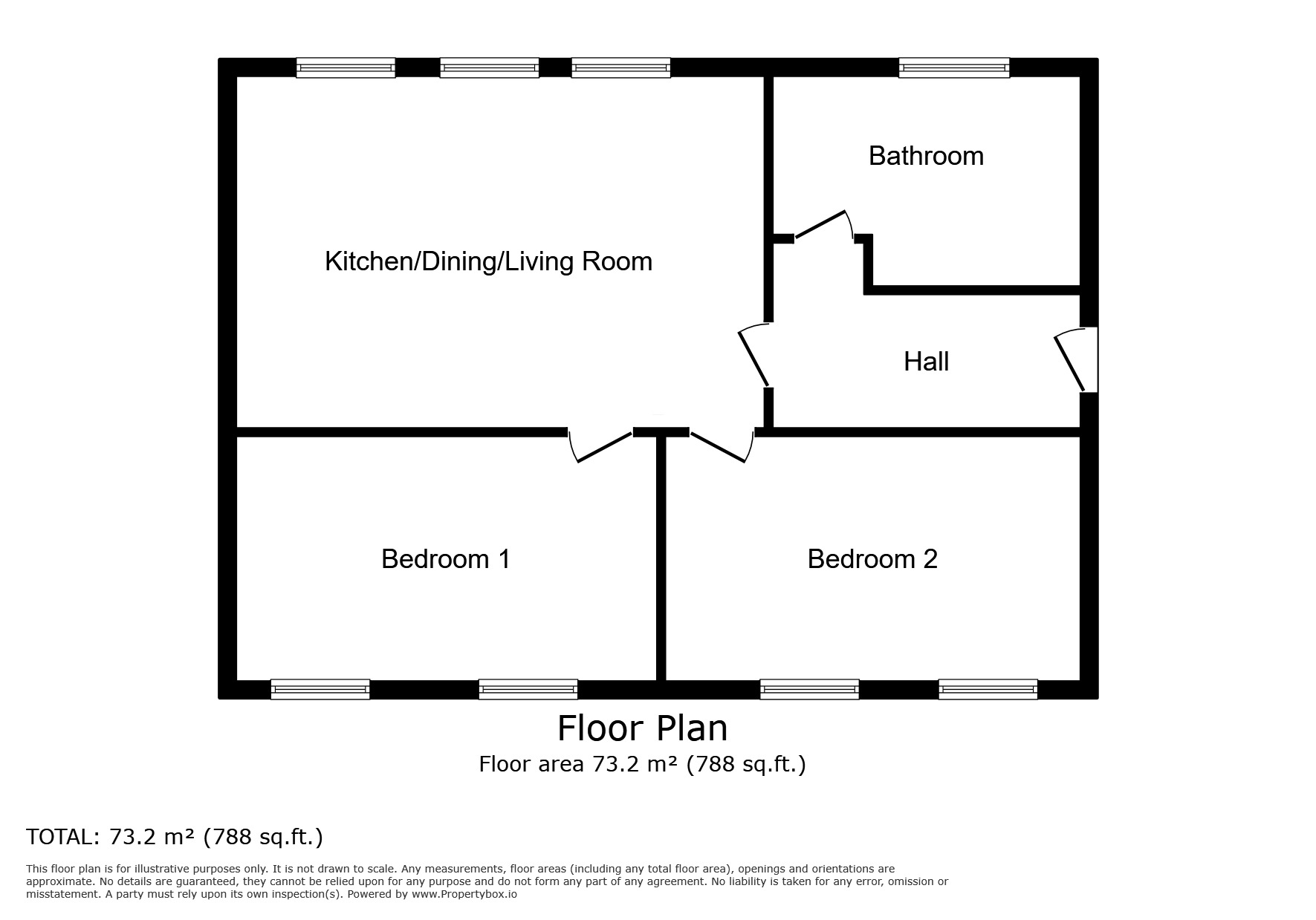 Floorplan of 2 bedroom  Flat for sale, Hamnett Court, Birchwood, Cheshire, WA3