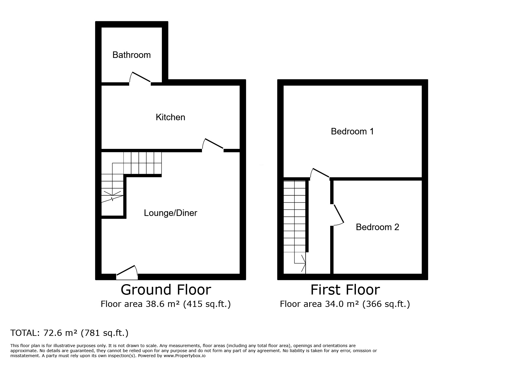 Floorplan of 2 bedroom  House to rent, Whittle Street, St. Helens, Merseyside, WA10