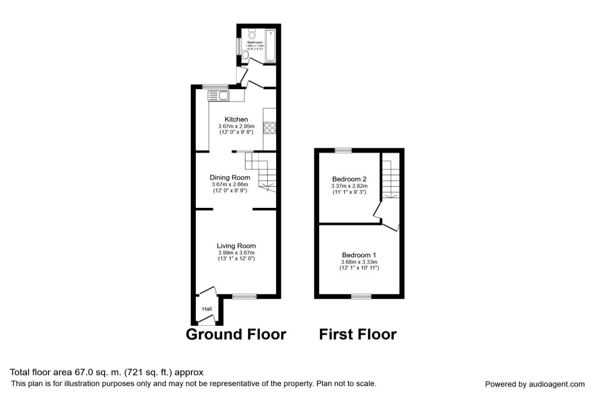 Floorplan of 2 bedroom Mid Terrace House for sale, Balfour Street, St. Helens, Merseyside, WA10