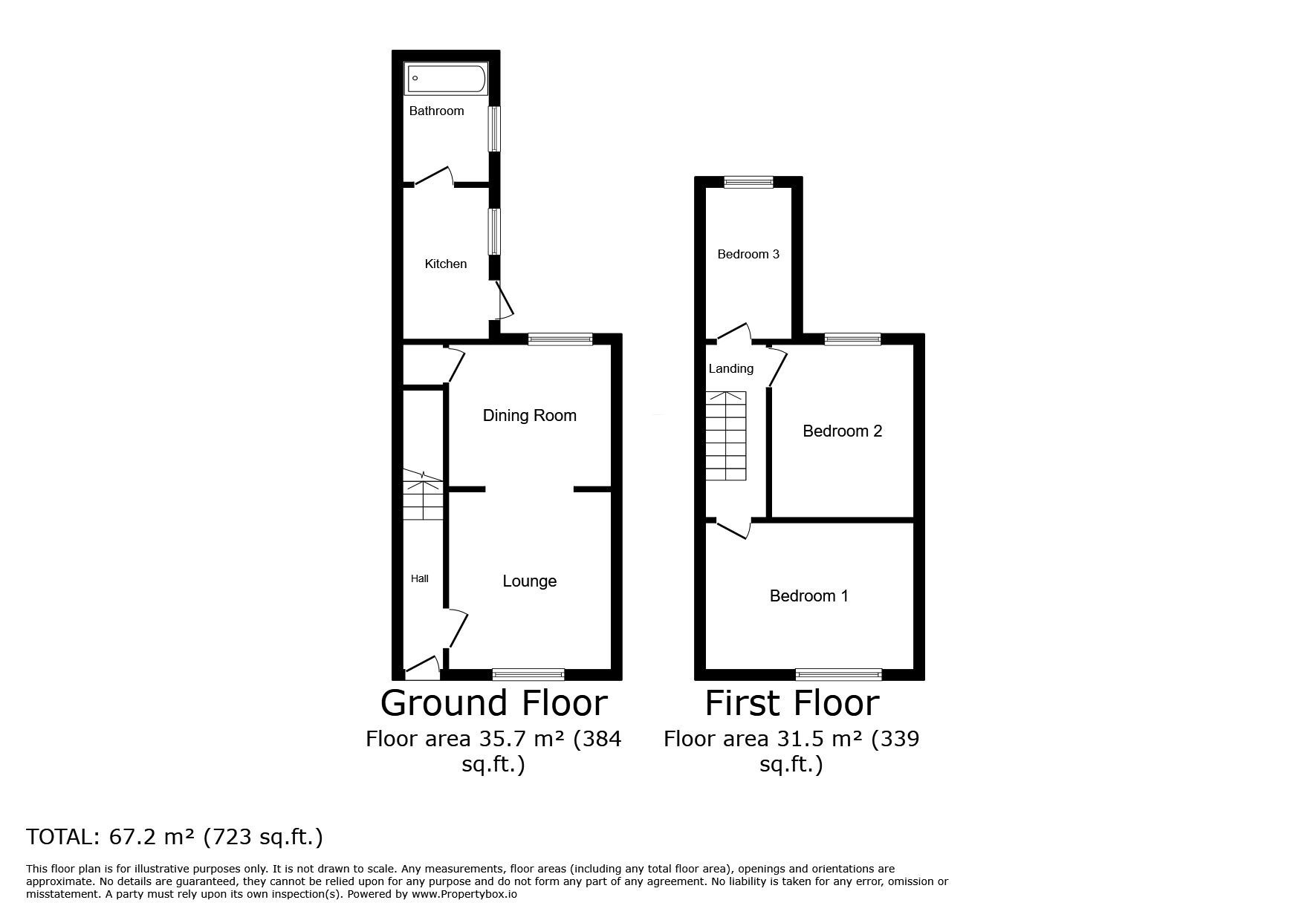 Floorplan of 3 bedroom Mid Terrace House for sale, Brynn Street, St. Helens, Merseyside, WA10