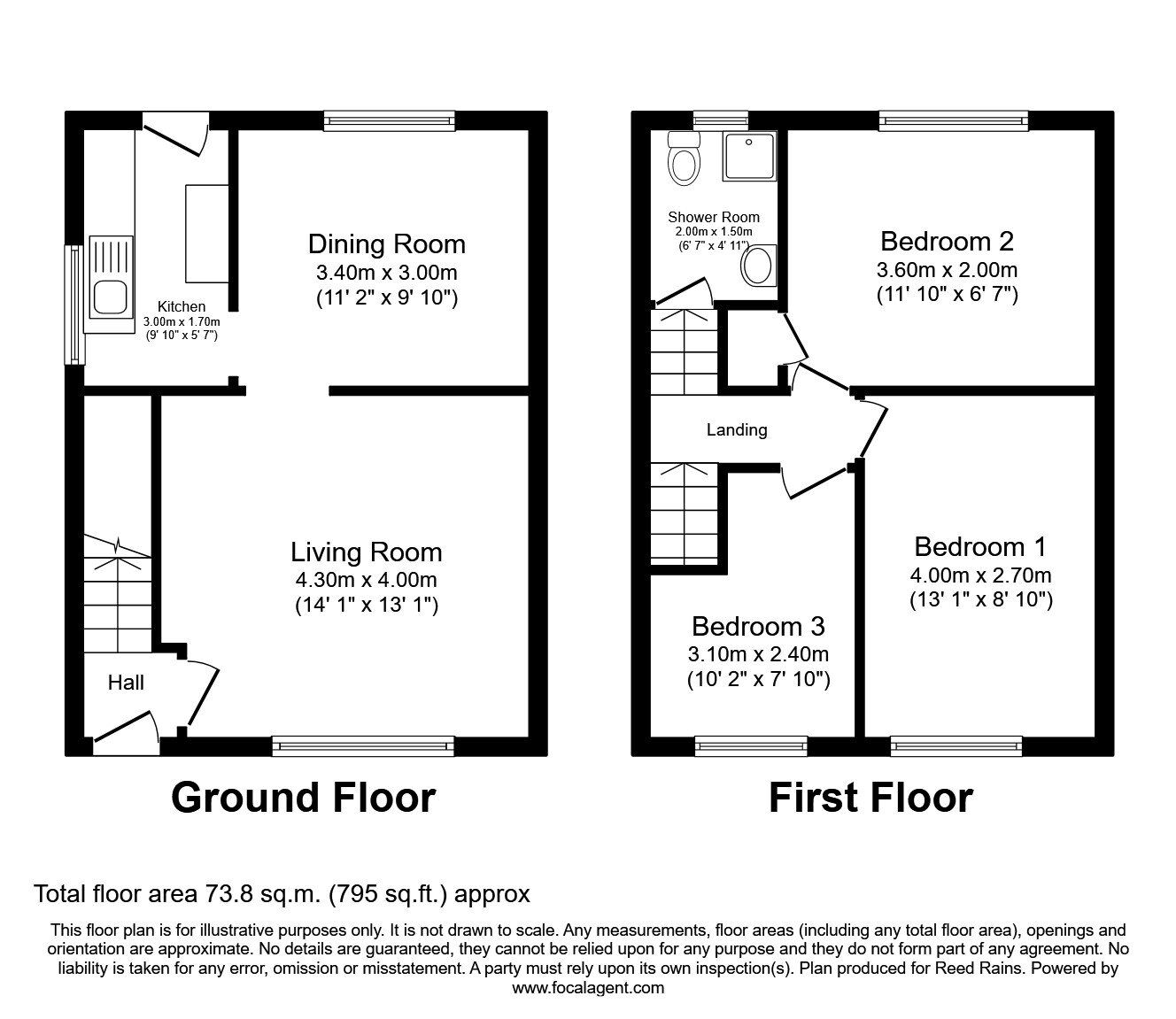 Floorplan of 3 bedroom Semi Detached House to rent, Forest Road, Sutton Manor, Merseyside, WA9