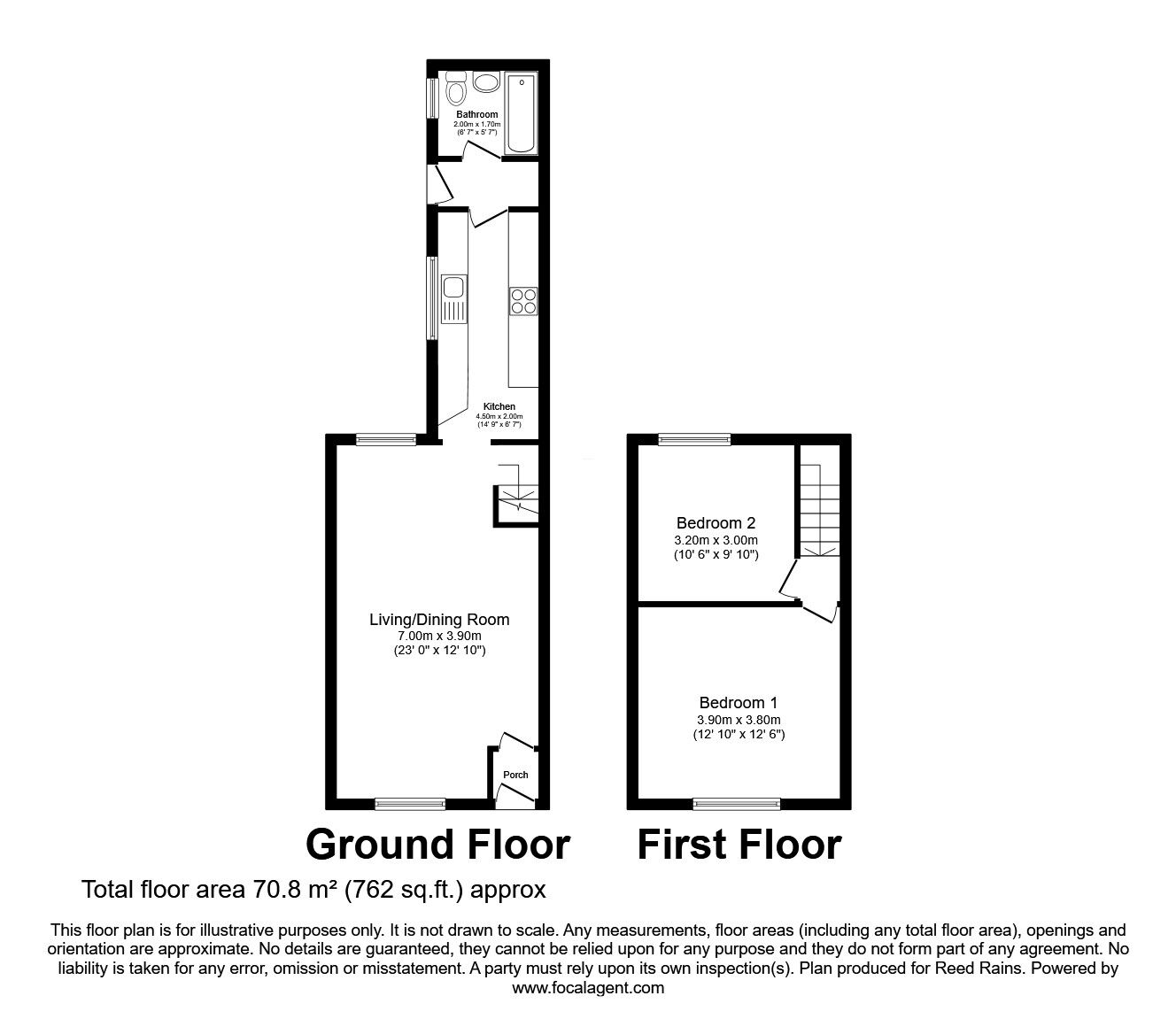 Floorplan of 2 bedroom Mid Terrace House for sale, Herbert Street, St. Helens, Merseyside, WA9