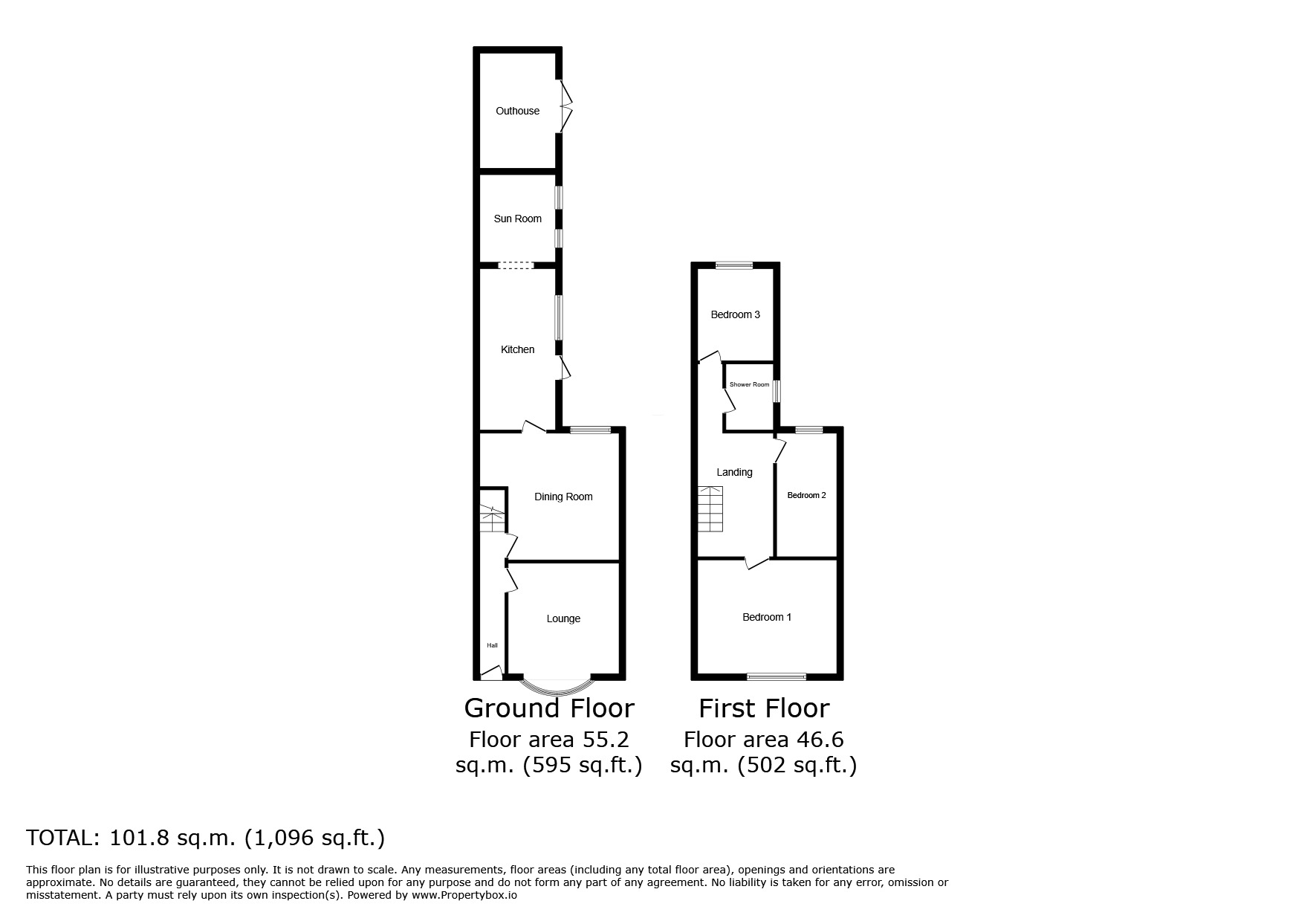 Floorplan of 3 bedroom Mid Terrace House for sale, Leslie Road, St. Helens, Merseyside, WA10