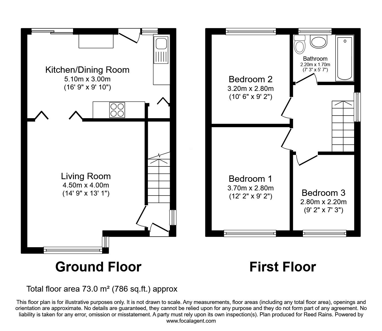 Floorplan of 3 bedroom Semi Detached House for sale, Meadowcroft, St. Helens, Merseyside, WA9