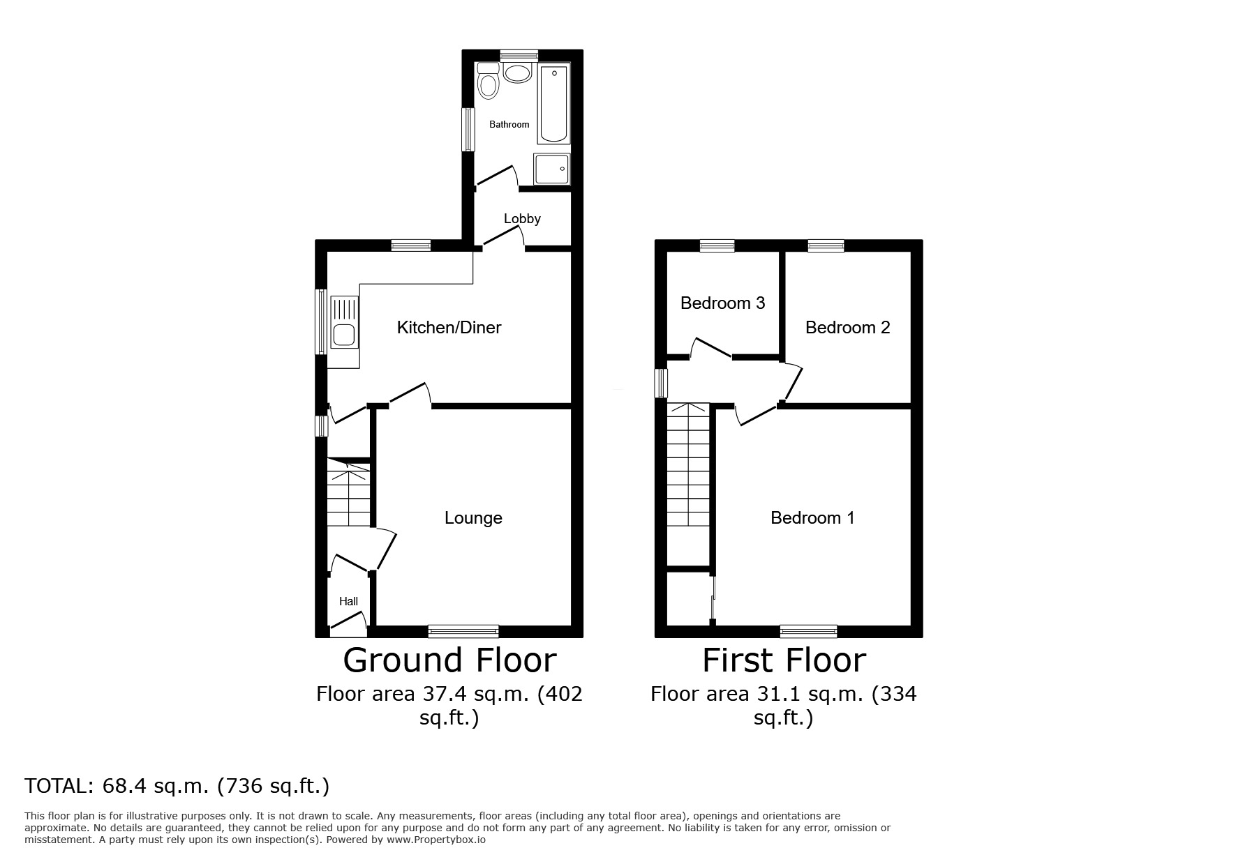 Floorplan of 3 bedroom Semi Detached House for sale, Heward Avenue, St. Helens, Merseyside, WA9