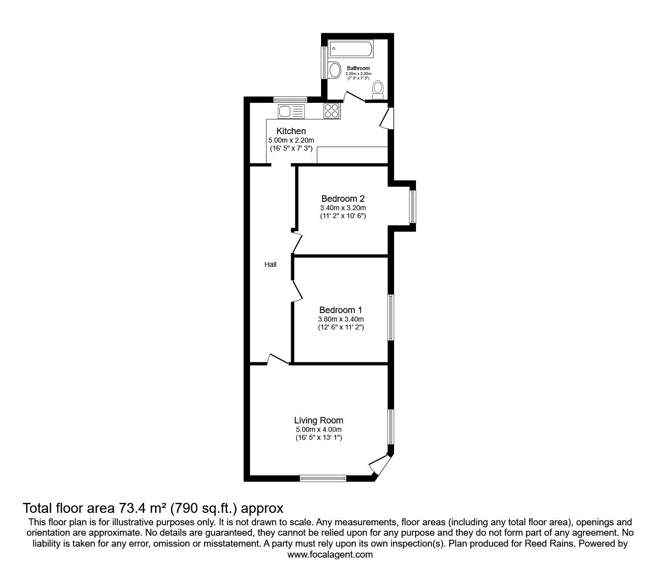 Floorplan of 2 bedroom  Flat for sale, Lugsmore Lane, St. Helens, Merseyside, WA10