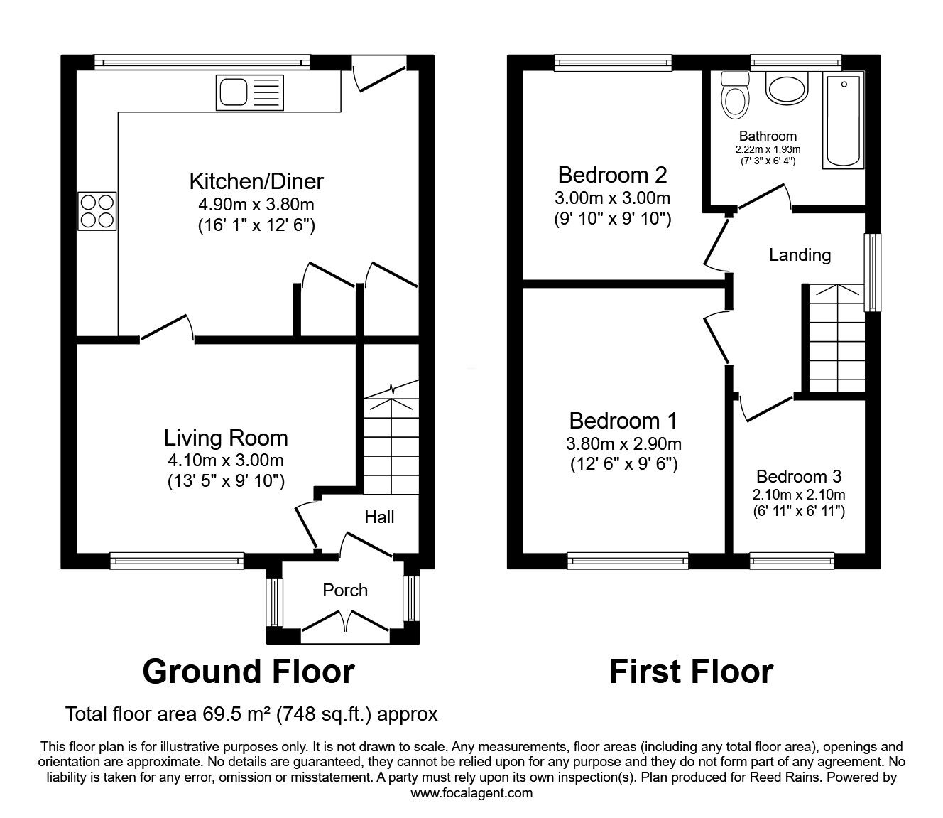 Floorplan of 3 bedroom Semi Detached House for sale, Farndon Avenue, Sutton Manor, Merseyside, WA9