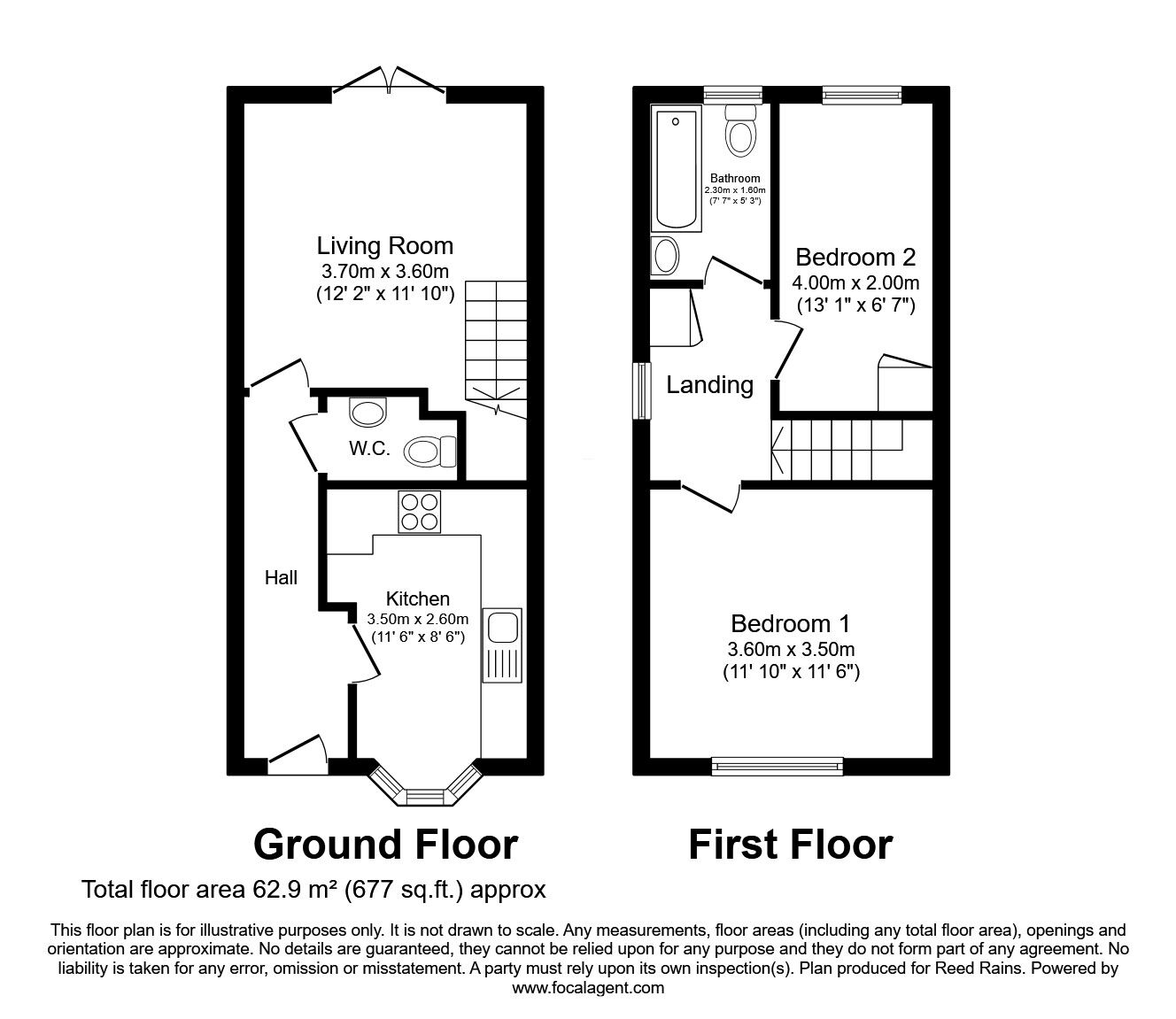 Floorplan of 2 bedroom End Terrace House for sale, Chelford Road, Eccleston, Merseyside, WA10