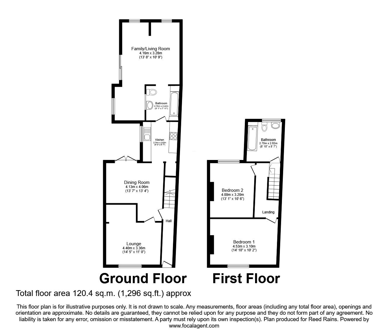 Floorplan of 2 bedroom End Terrace House for sale, Old Liverpool Road, Warrington, Cheshire, WA5