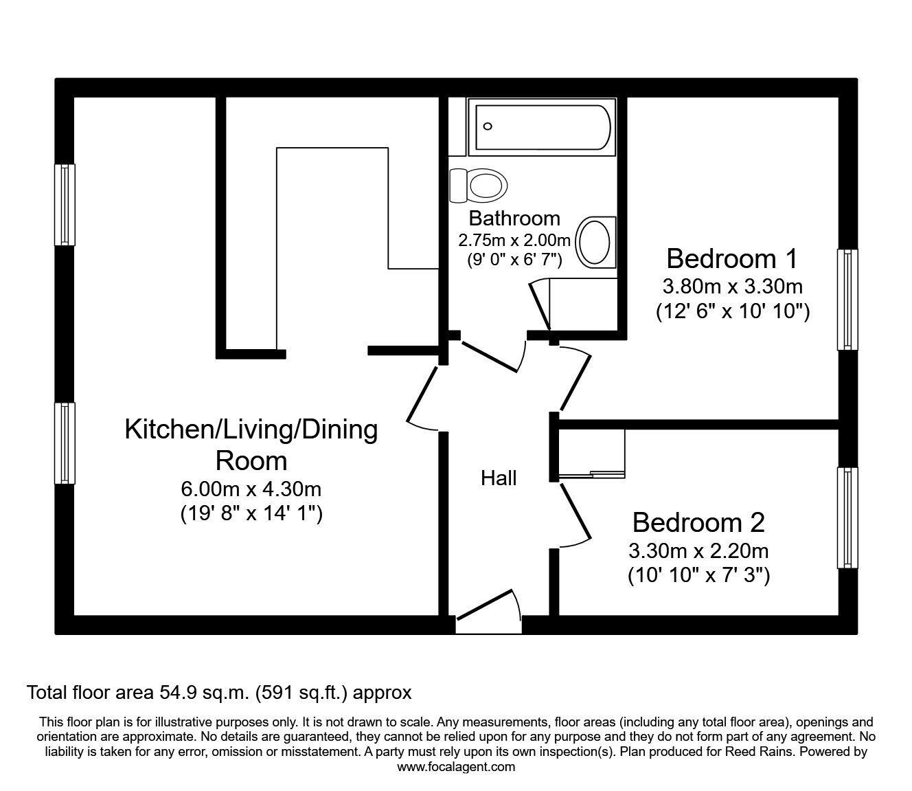 Floorplan of 2 bedroom  House to rent, Bonnington Close, St. Helens, Merseyside, WA10