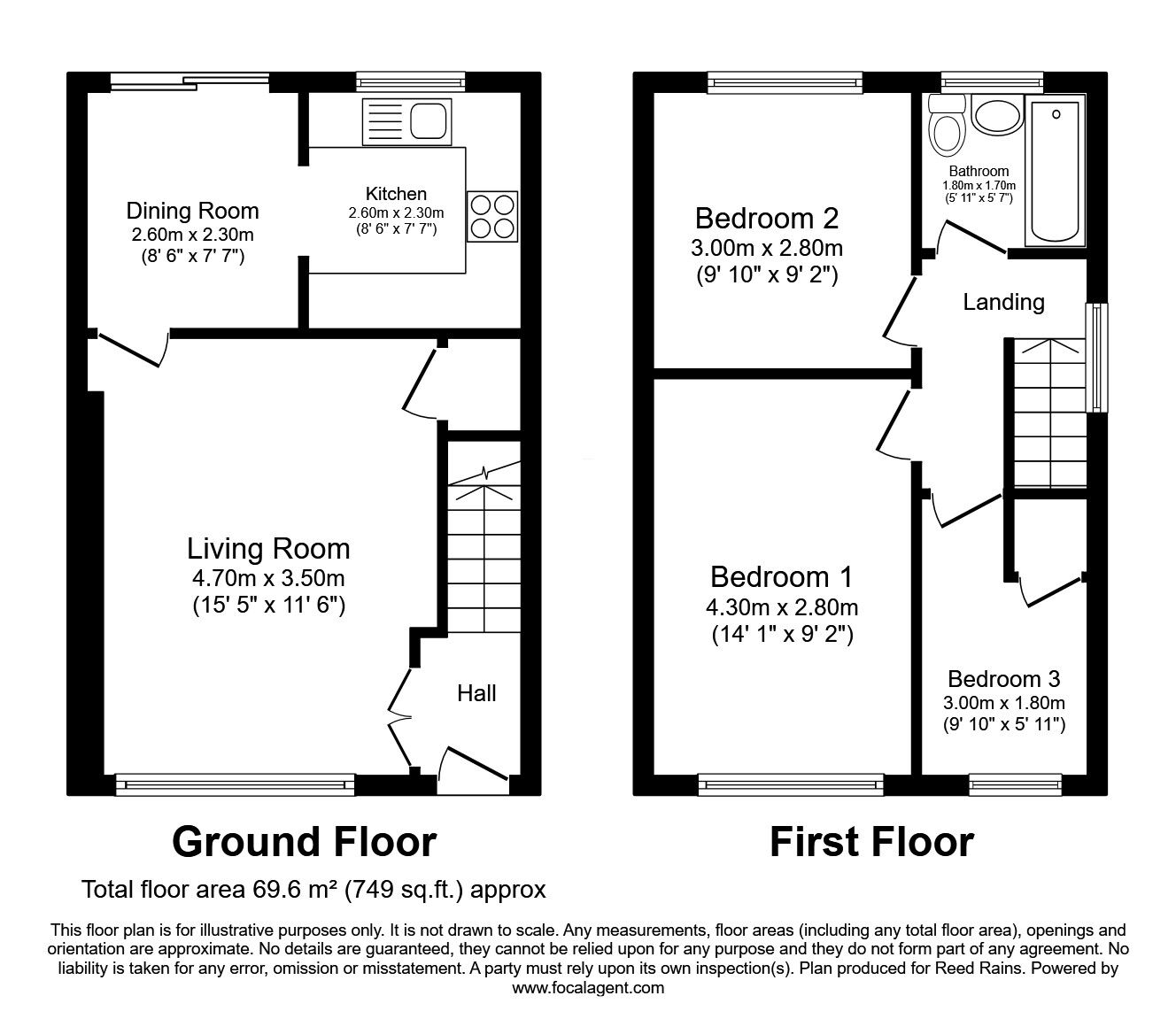 Floorplan of 3 bedroom Semi Detached House for sale, Sunningdale Close, Burtonwood, Cheshire, WA5