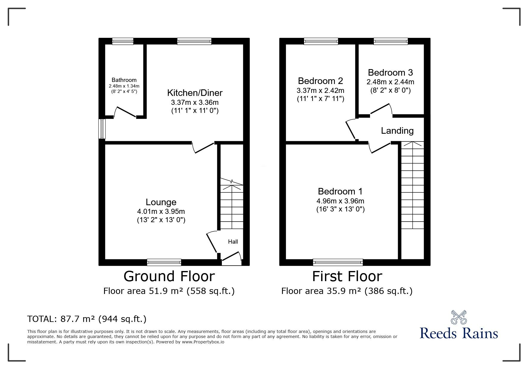 Floorplan of 3 bedroom End Terrace House for sale, Surrey Street, St. Helens, Merseyside, WA9