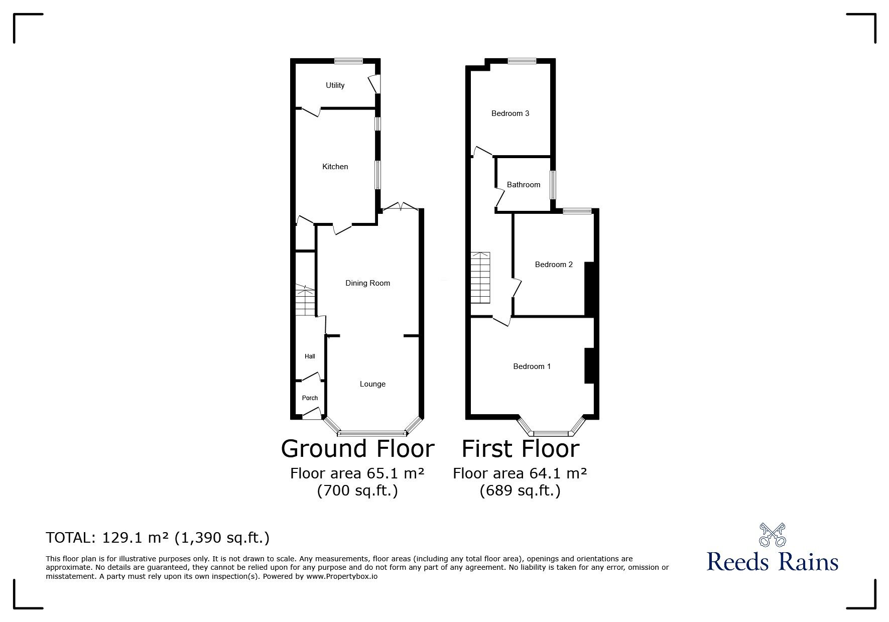 Floorplan of 3 bedroom Mid Terrace House for sale, King Edward Road, Dentons Green, Merseyside, WA10