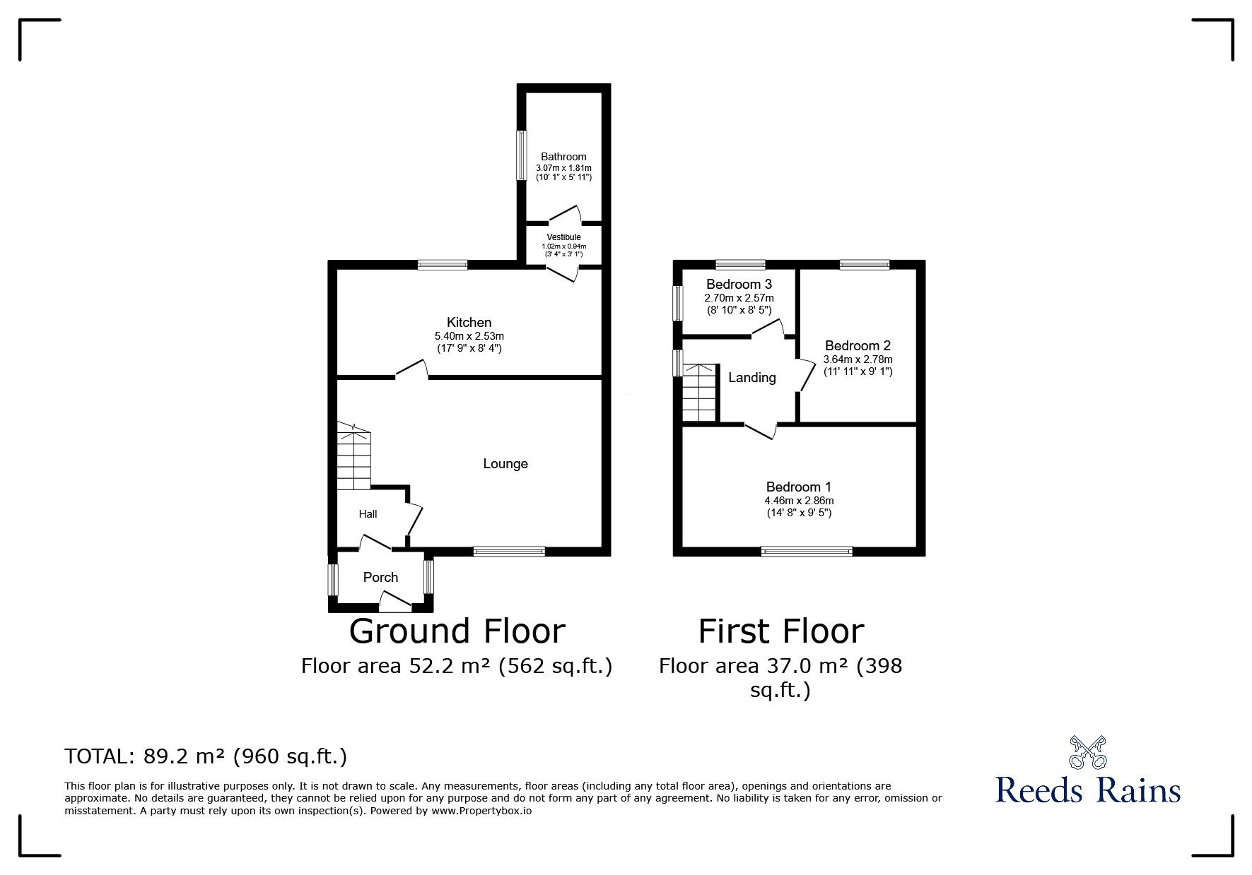 Floorplan of 3 bedroom Semi Detached House for sale, Royal Grove, St. Helens, Merseyside, WA10