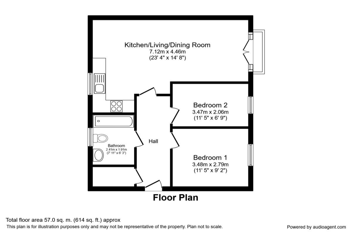 Floorplan of 2 bedroom  House to rent, Lowther Crescent, St. Helens, Merseyside, WA10