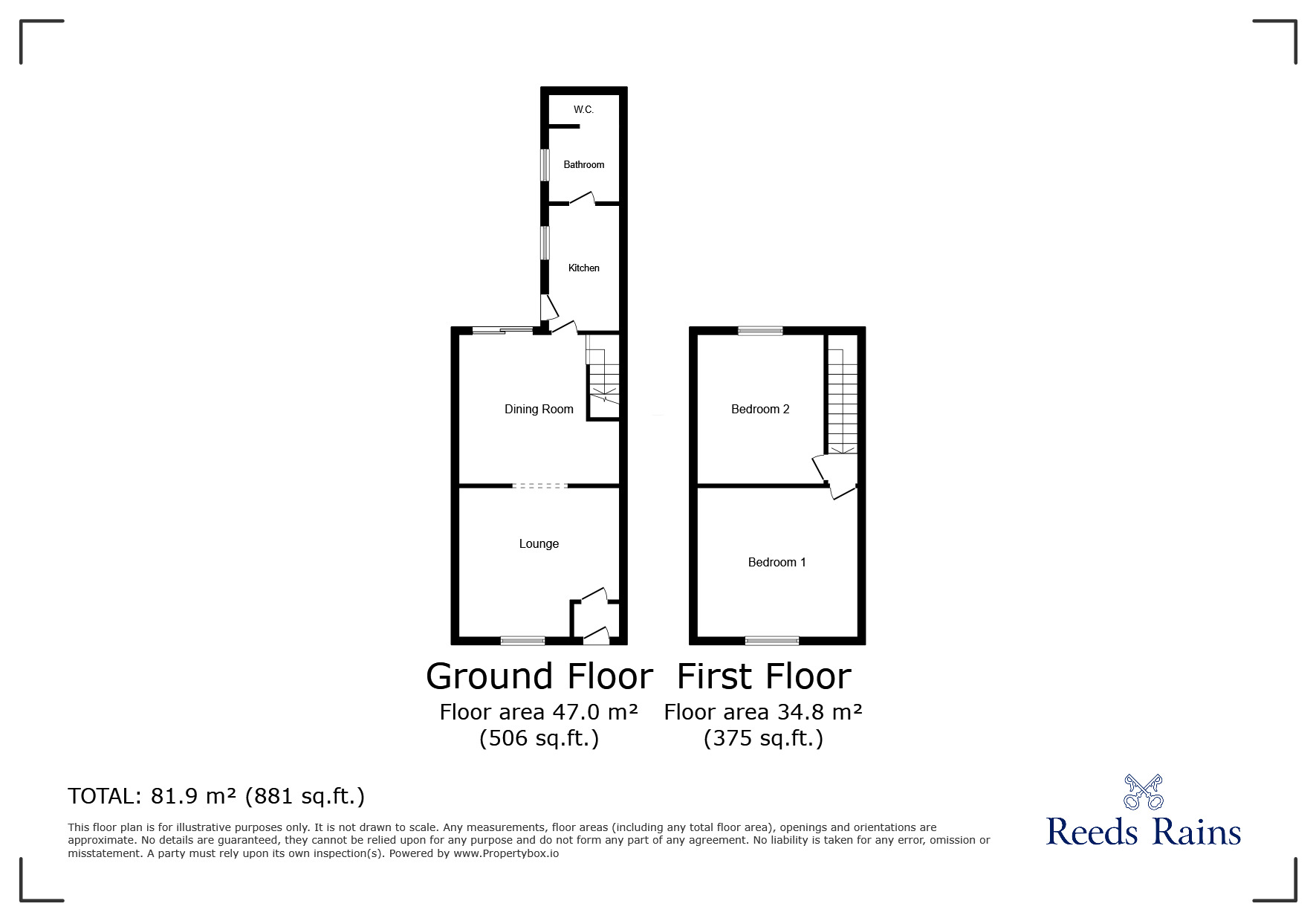 Floorplan of 2 bedroom Mid Terrace House for sale, Tennyson Street, Sutton Manor, Merseyside, WA9