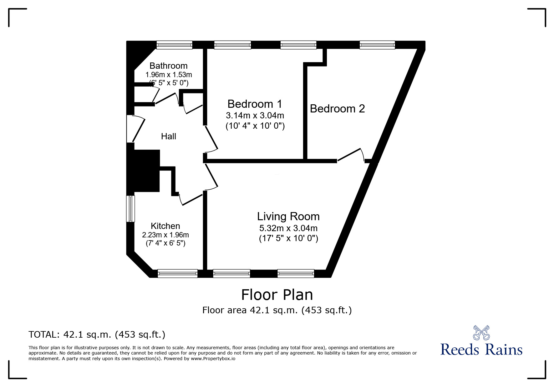 Floorplan of 2 bedroom  Flat for sale, Hamnett Court, Birchwood, Warrington, WA3