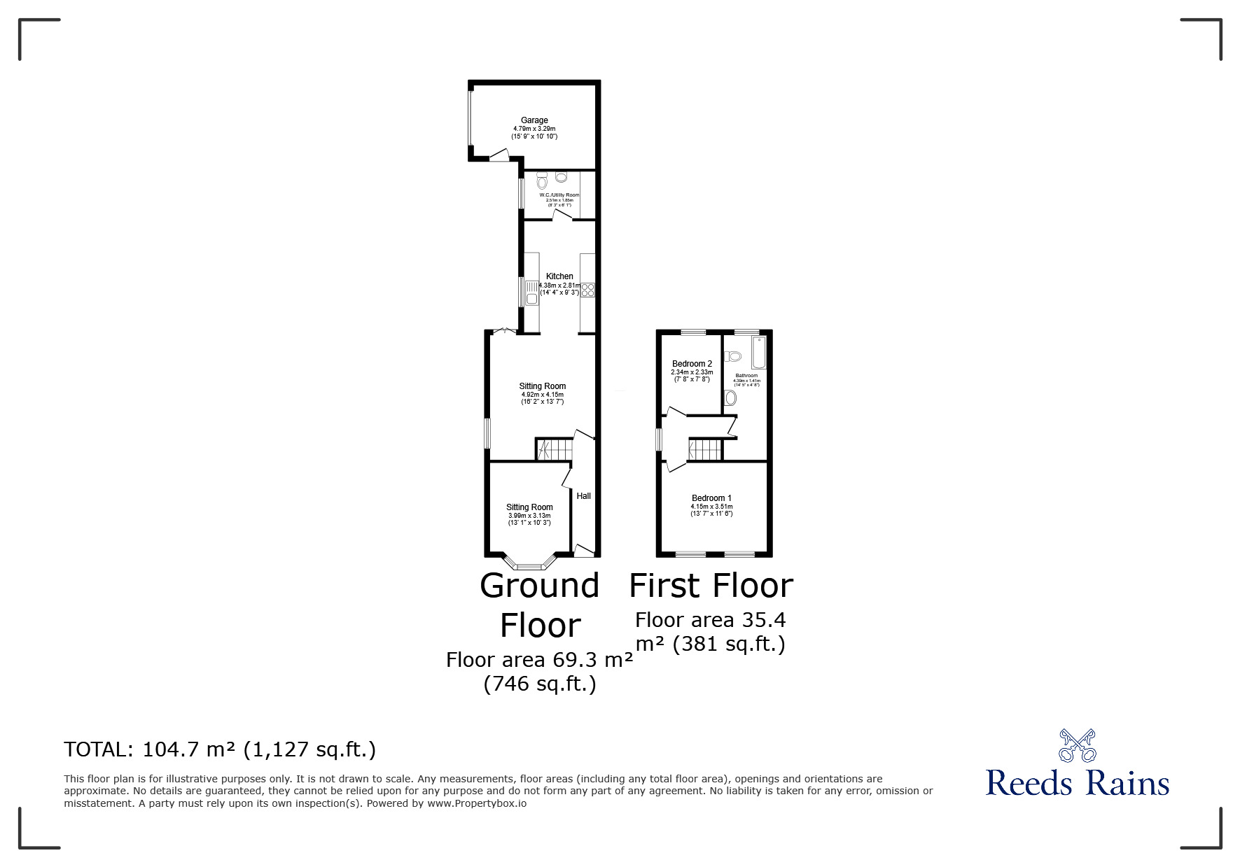 Floorplan of 2 bedroom End Terrace House for sale, Mill Lane, Sutton Leach, St Helens, WA9