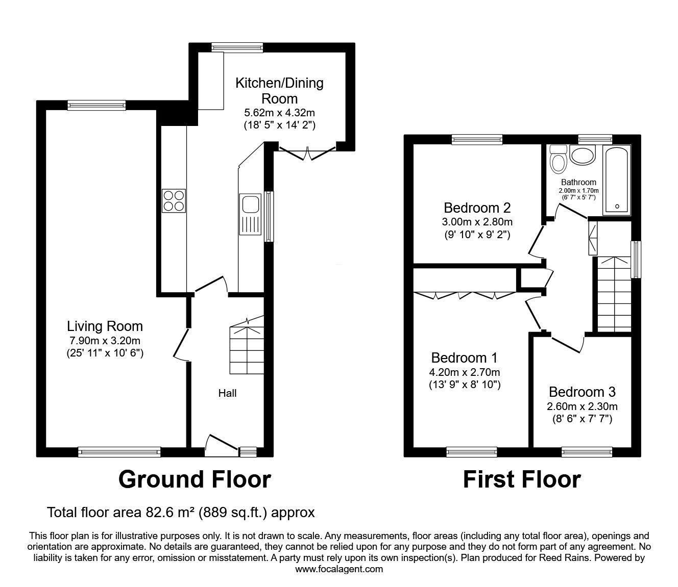 Floorplan of 3 bedroom Semi Detached House for sale, Whitehouse Close, Haydock, Merseyside, WA11